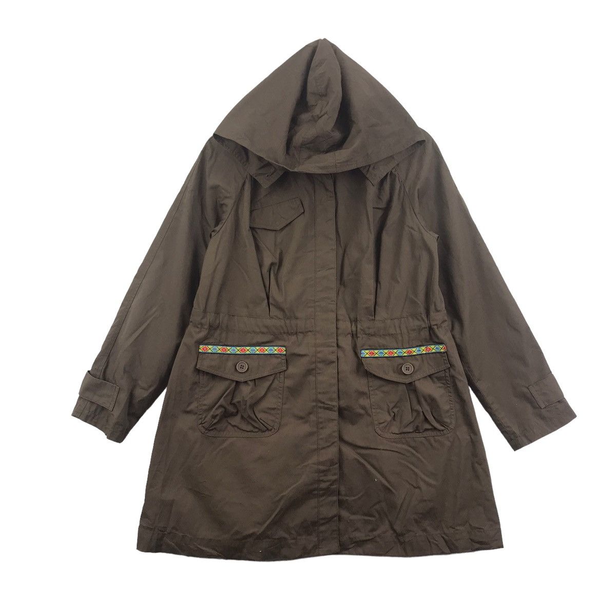 Vintage BBB Native Aztec Navajo Brown Hooded Parka Long Jacket Size US S / EU 44-46 / 1 - 1 Thumbnail