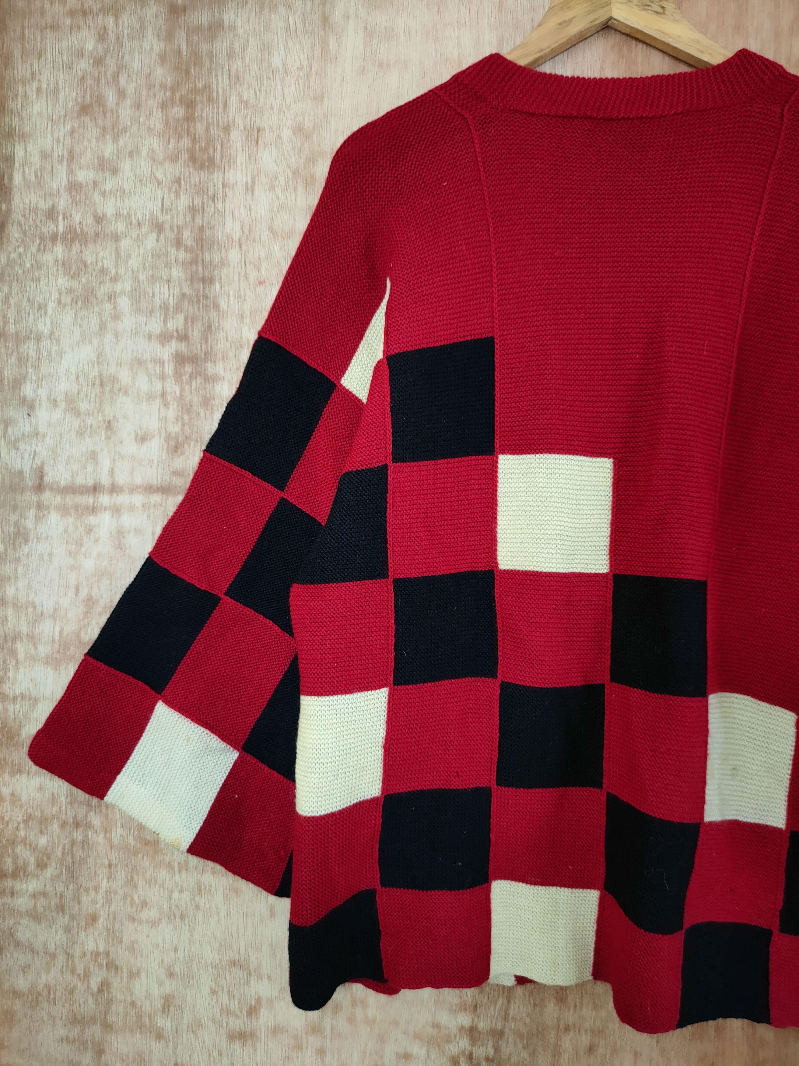 Japanese Brand DL Japanese checkered kimono knitwear art cardigan #46-429 Size US M / EU 48-50 / 2 - 7 Thumbnail