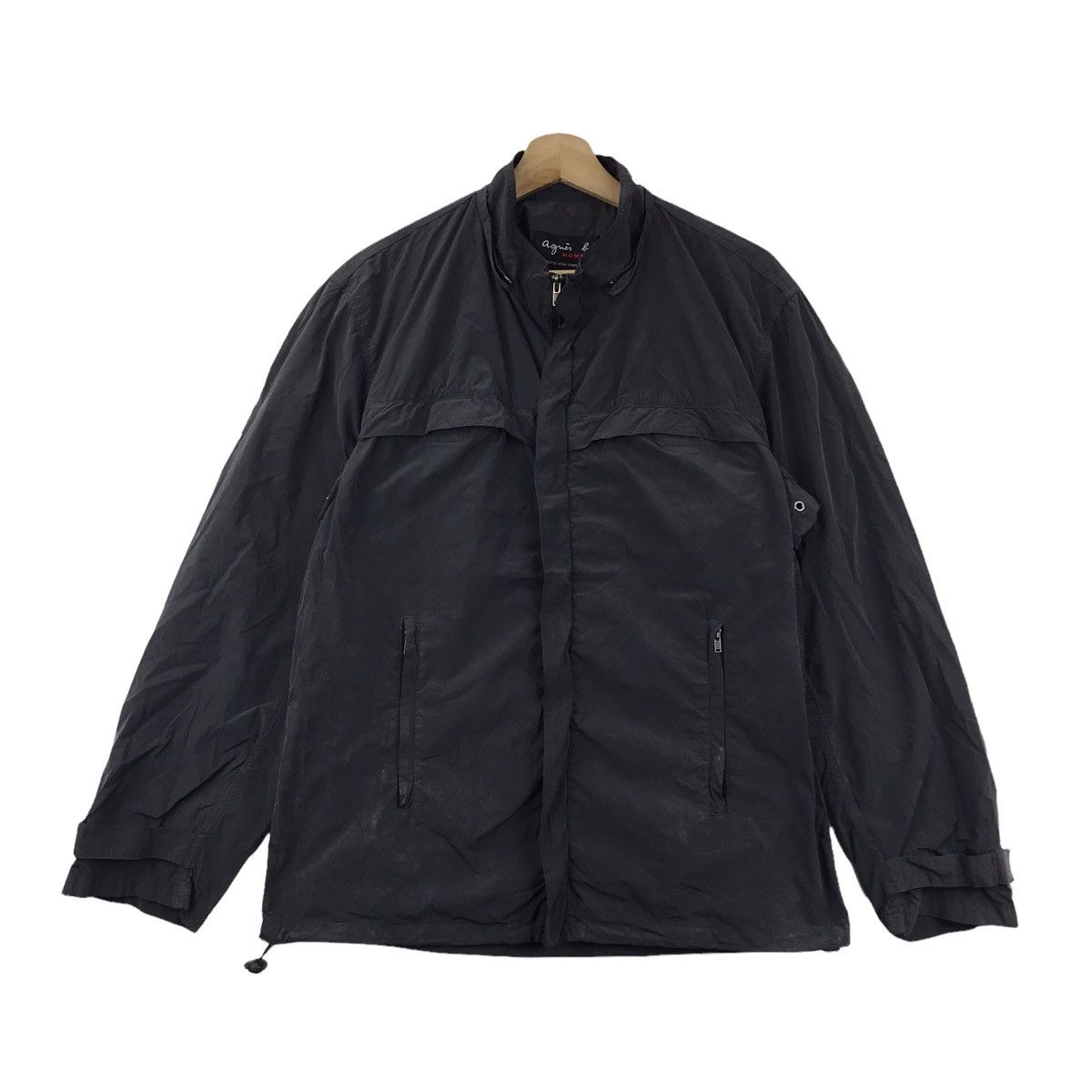 agnes b. AGNES B.HOMME Black Windbreaker Jacket Size US S / EU 44-46 / 1 - 1 Thumbnail