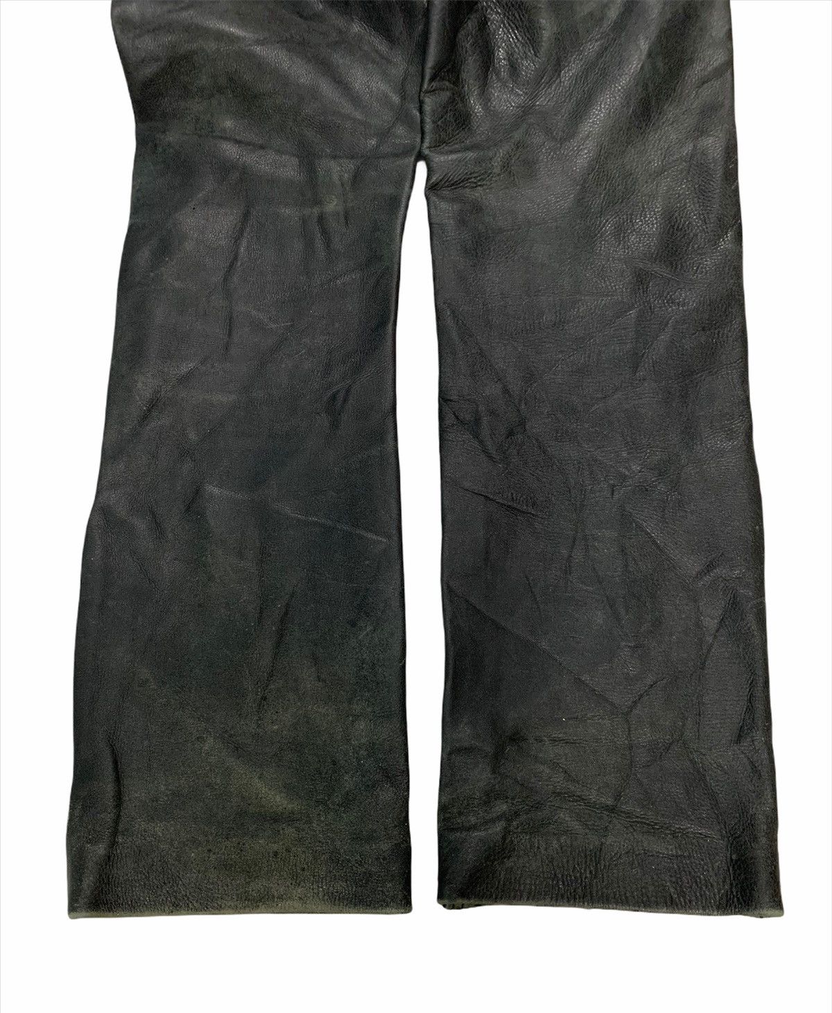 Genuine Leather × Japanese Brand 🔥Vintage Black Leather Trousers Pants Size US 28 / EU 44 - 4 Thumbnail