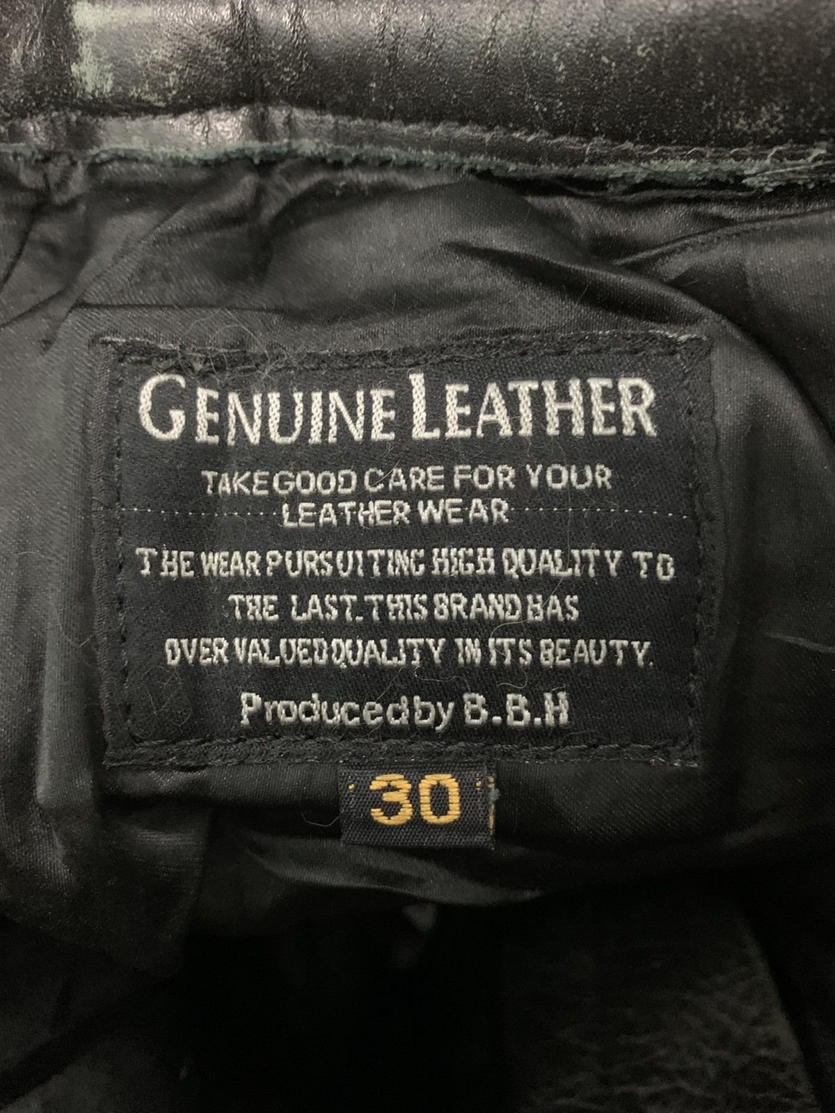 Genuine Leather × Japanese Brand 🔥Vintage Black Leather Trousers Pants Size US 28 / EU 44 - 6 Thumbnail
