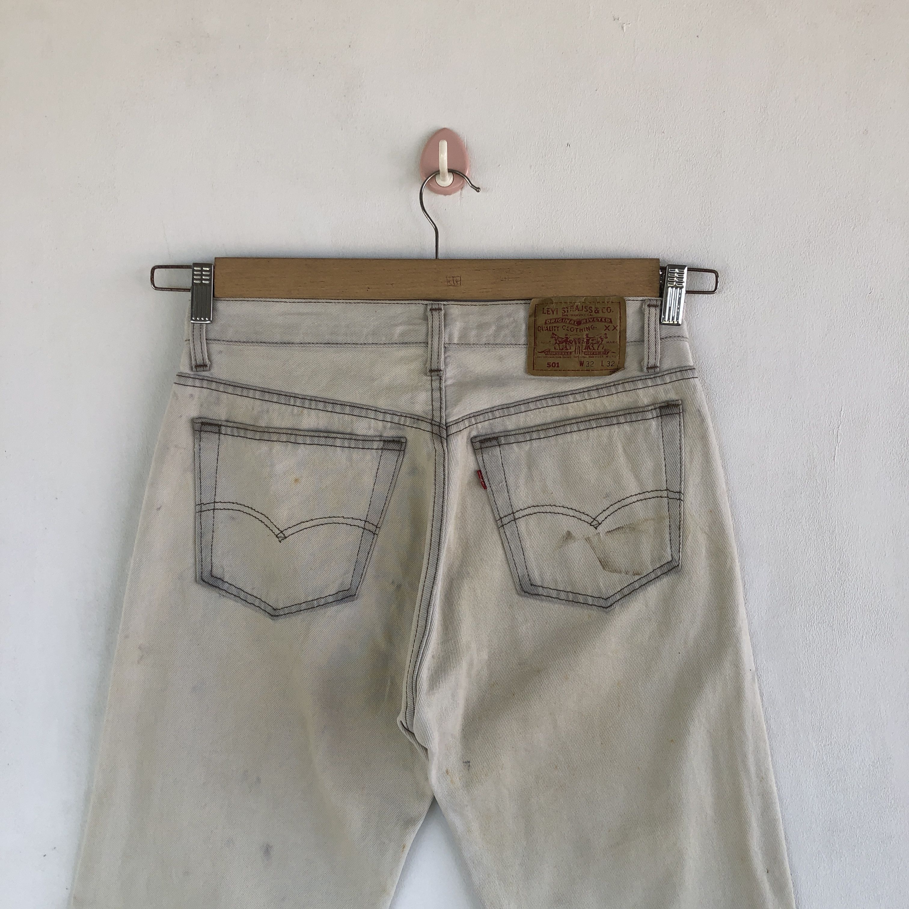Levi's Vintage Levis 501 Light Wash Jeans Levi's Sun Faded Denim Size US 30 / EU 46 - 4 Thumbnail