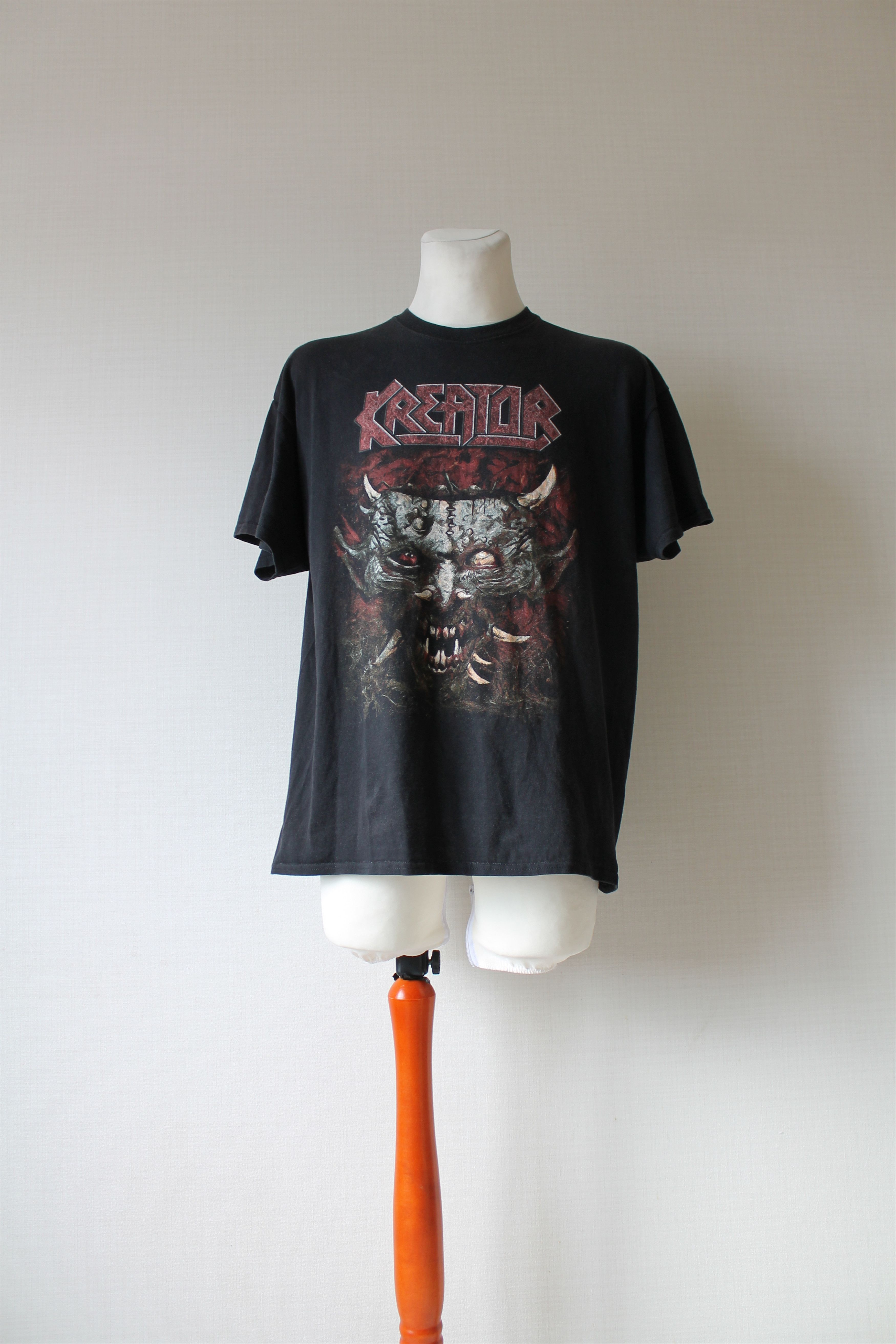 Band Tees KREATOR "Satan is Real" Faded Black T Shirt Size US L / EU 52-54 / 3 - 4 Thumbnail