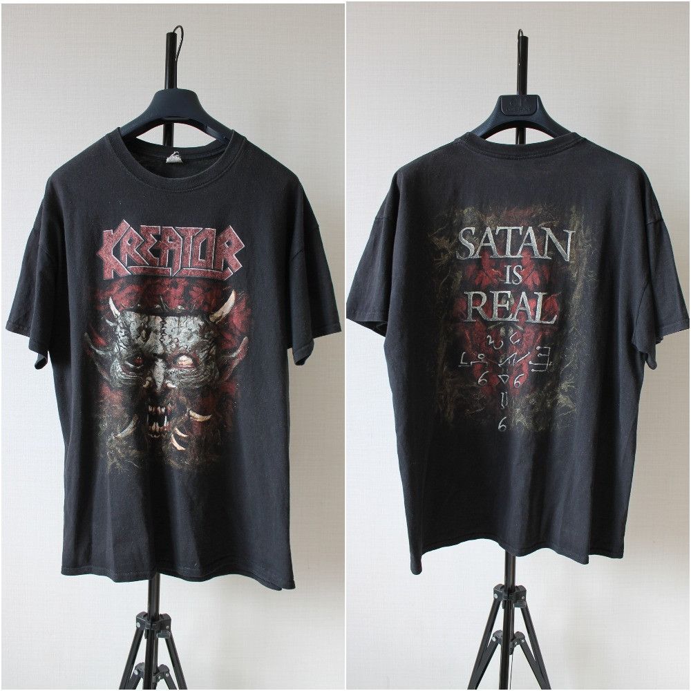 Band Tees KREATOR "Satan is Real" Faded Black T Shirt Size US L / EU 52-54 / 3 - 1 Thumbnail