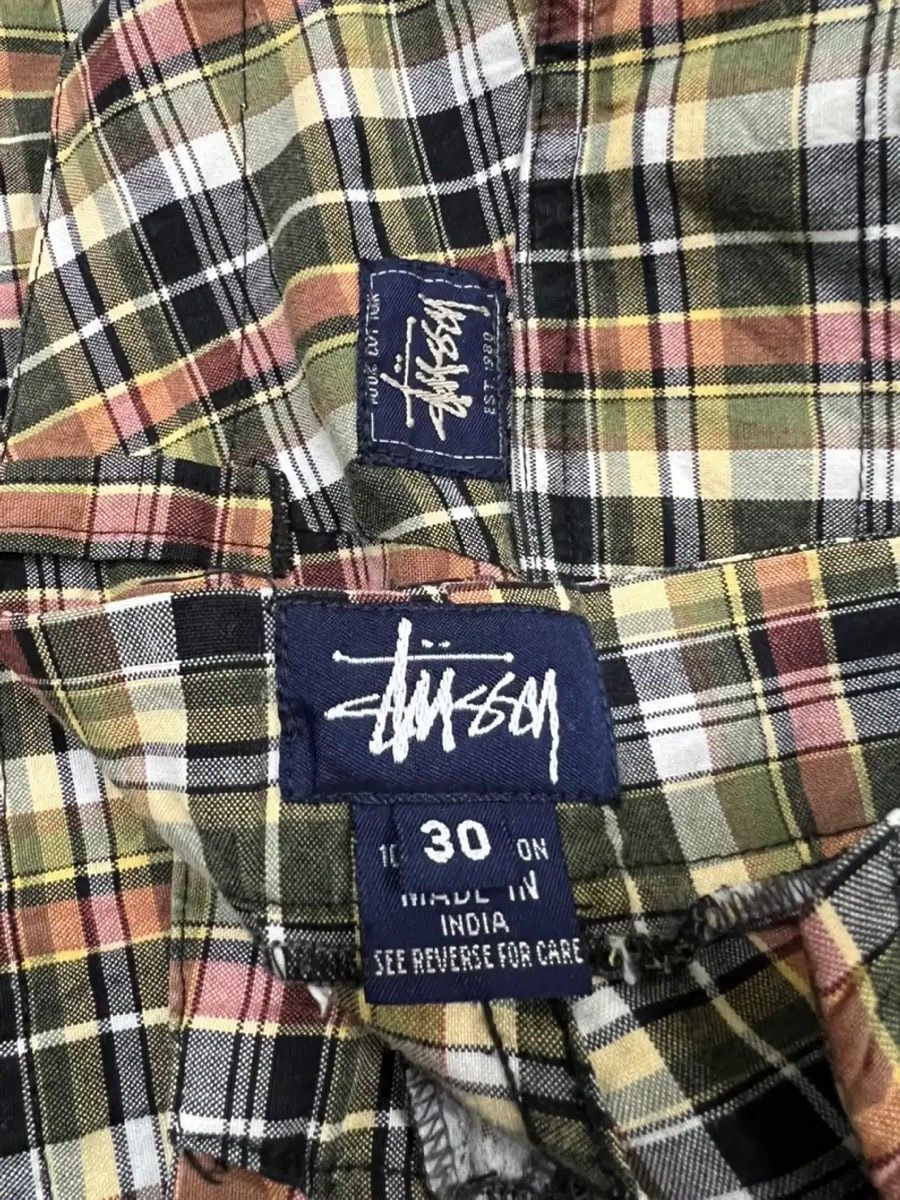 Arts & Science 1990s Stussy 🇺🇸 Madras Plaid Flap Pockets Cargo Shorts Size US 30 / EU 46 - 5 Thumbnail