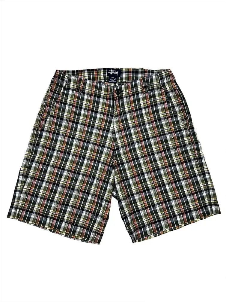 Arts & Science 1990s Stussy 🇺🇸 Madras Plaid Flap Pockets Cargo Shorts Size US 30 / EU 46 - 2 Thumbnail
