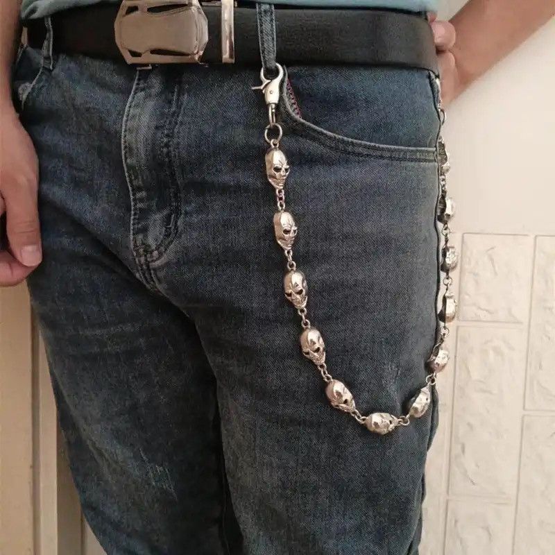 Jewelry Men's Waist Key Chain Skull Head Metal Vintage Size ONE SIZE - 1 Thumbnail