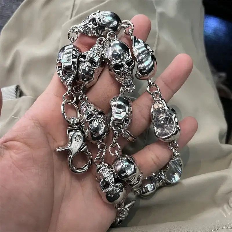 Jewelry Men's Waist Key Chain Skull Head Metal Vintage Size ONE SIZE - 2 Thumbnail
