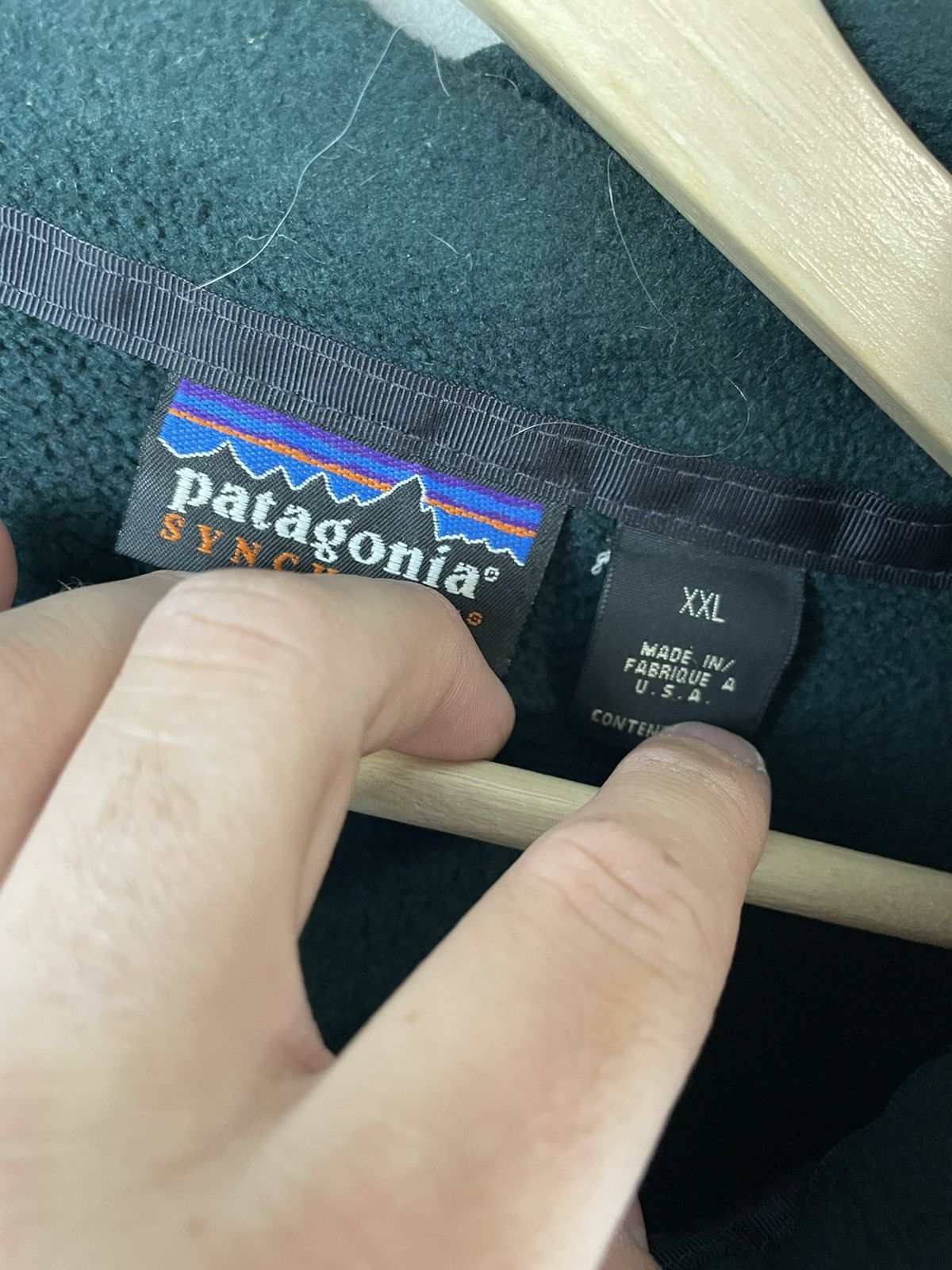 Patagonia × Vintage Vintage Crewneck Patagonia Green Synchilla Fleece Vintage Sweatshirt Size US XXL / EU 58 / 5 - 3 Thumbnail