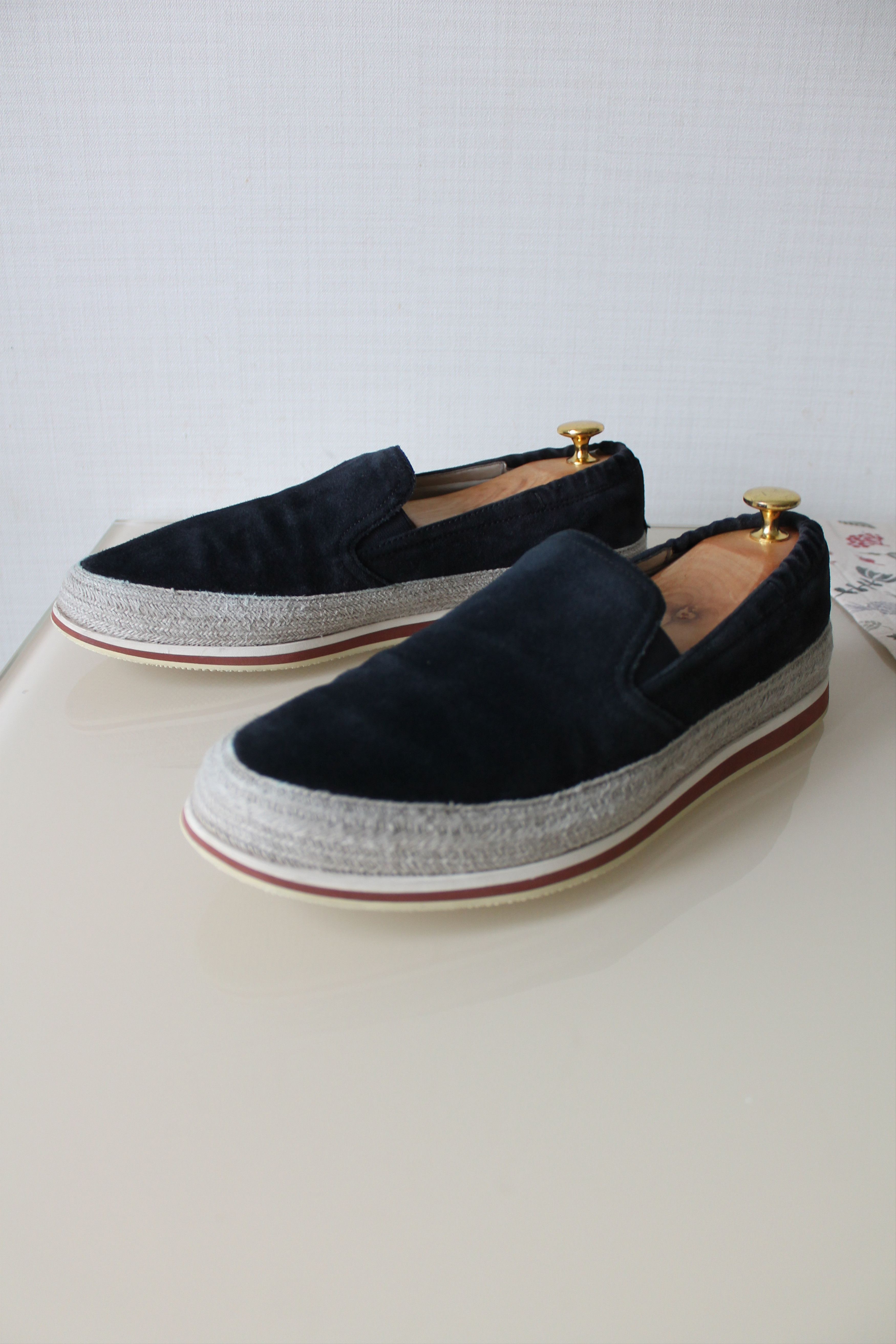 Prada PRADA Slip On Suede Sneakers 4D2363 Navy US 8 Size US 8 / EU 41 - 15 Thumbnail