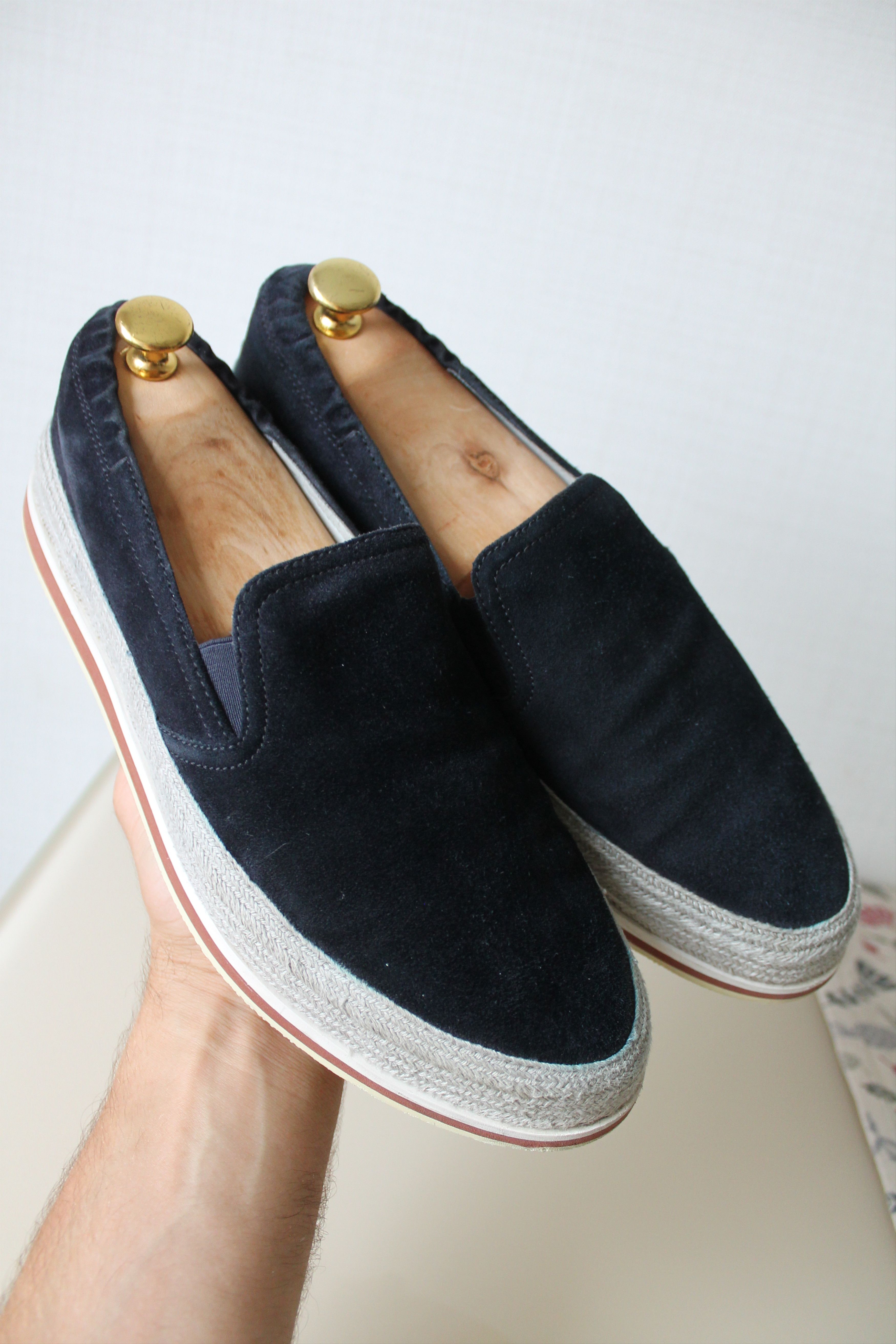 Prada PRADA Slip On Suede Sneakers 4D2363 Navy US 8 Size US 8 / EU 41 - 2 Thumbnail