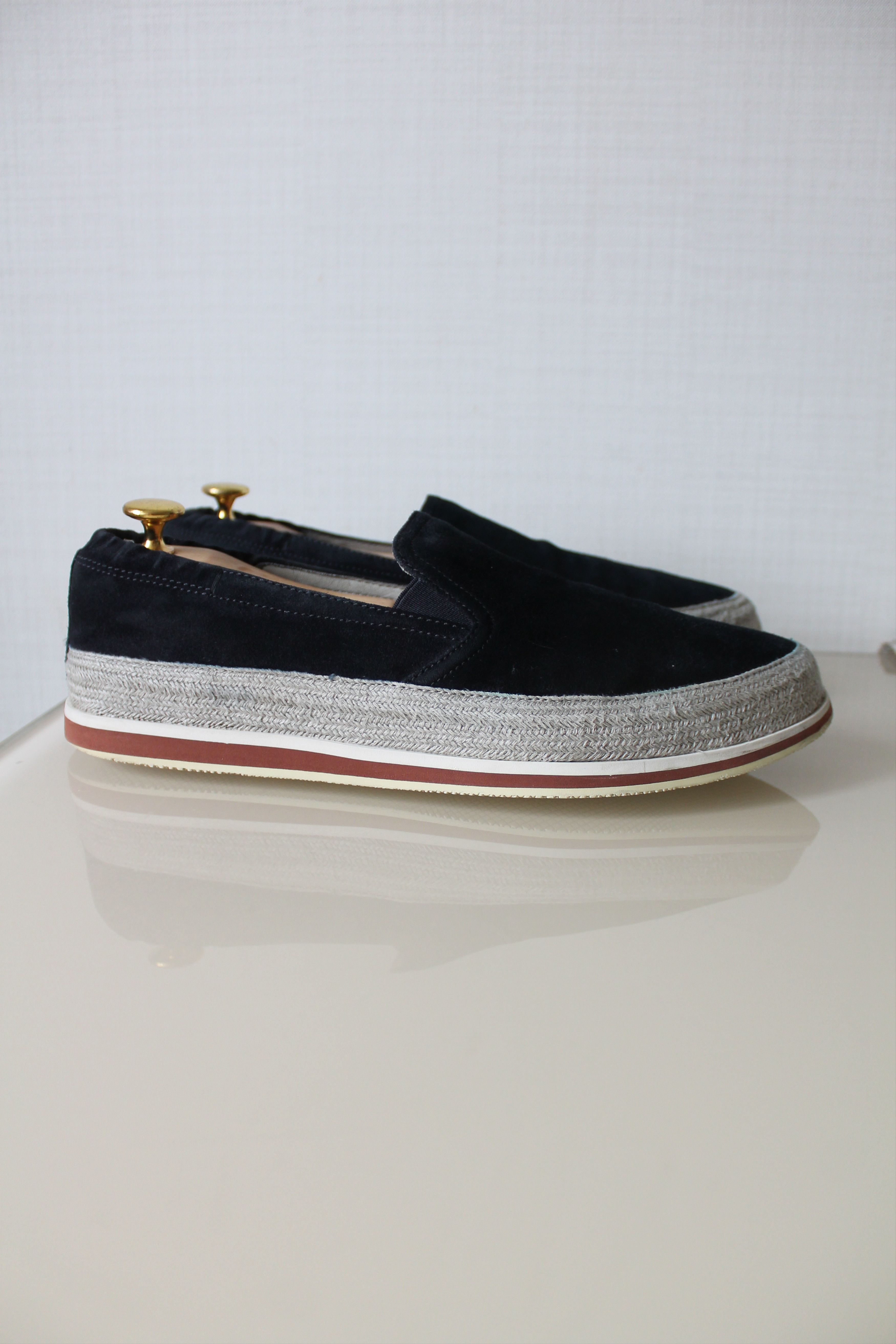 Prada PRADA Slip On Suede Sneakers 4D2363 Navy US 8 Size US 8 / EU 41 - 14 Thumbnail