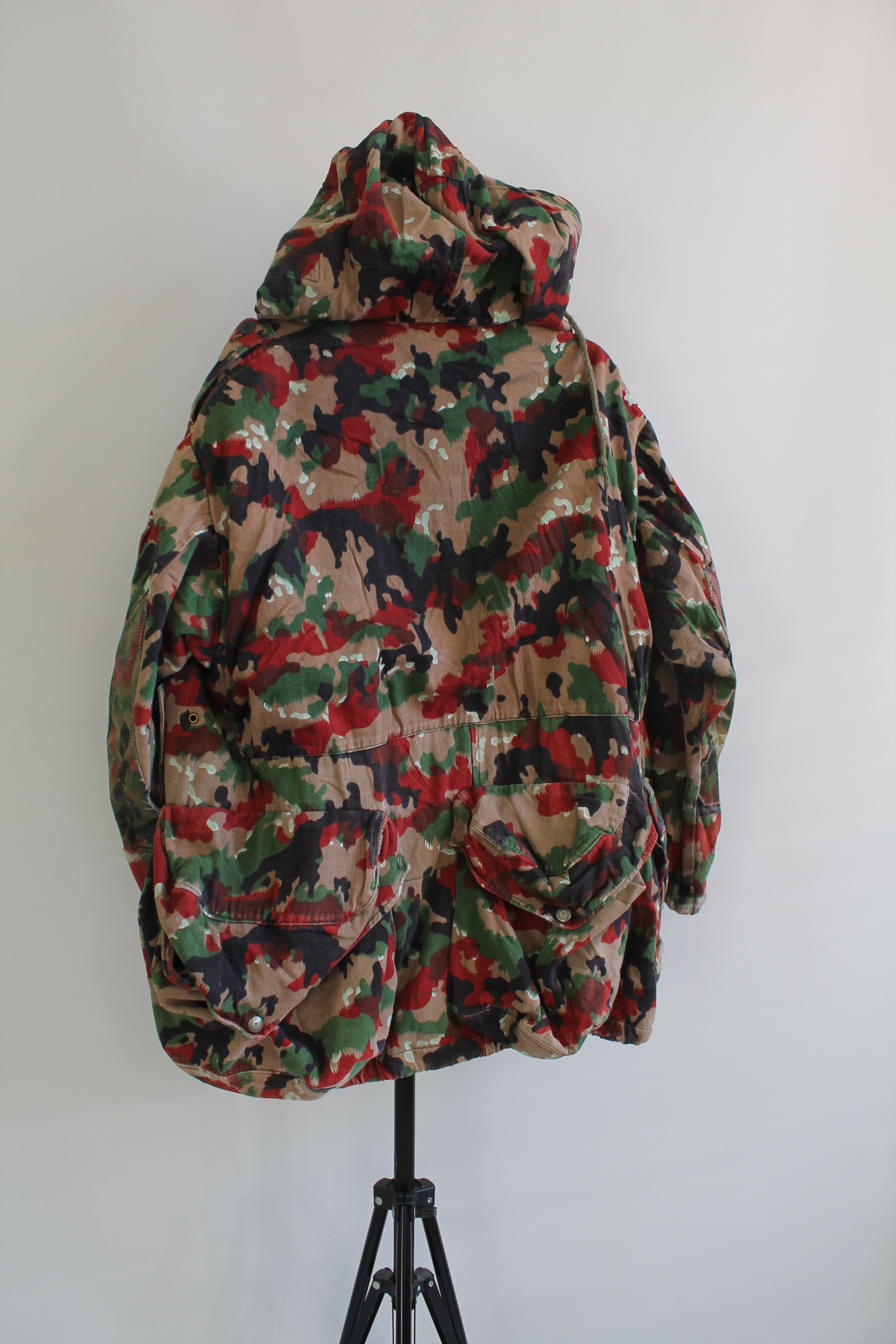 Vintage 70's - 80's Swiss Military Multi Pocket Camo Jacket Hooded Size US M / EU 48-50 / 2 - 9 Thumbnail