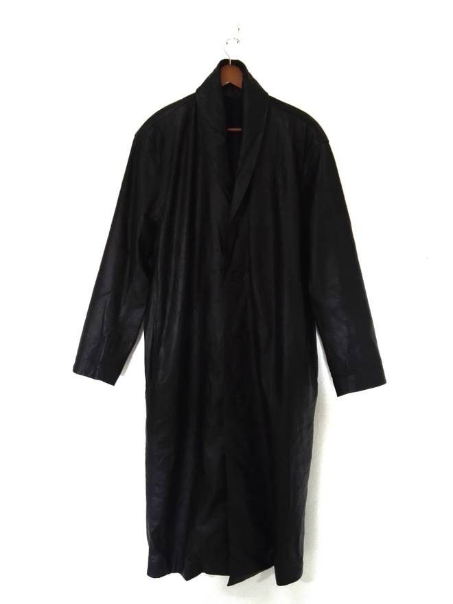 Issey Miyake Rare item!! 80s Issey Miyake Long Leather Jacket / Coat 6 Size US M / EU 48-50 / 2 - 2 Thumbnail