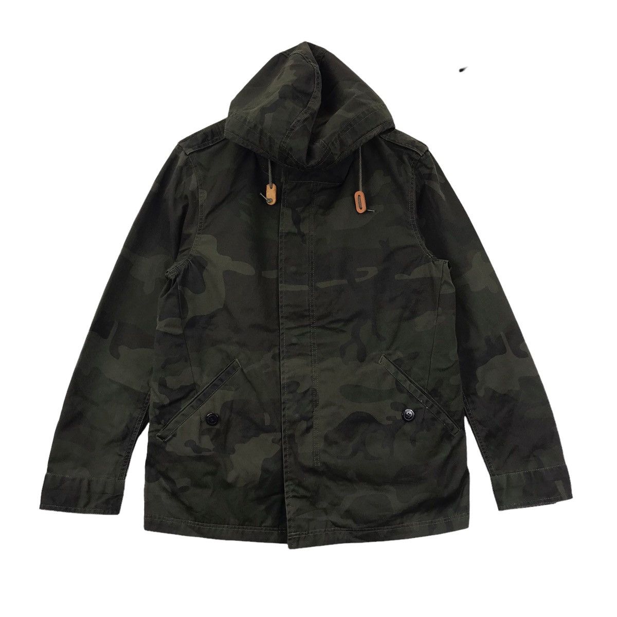 BACK NUMBER Army Camouflage Parka Hoodie Jacket