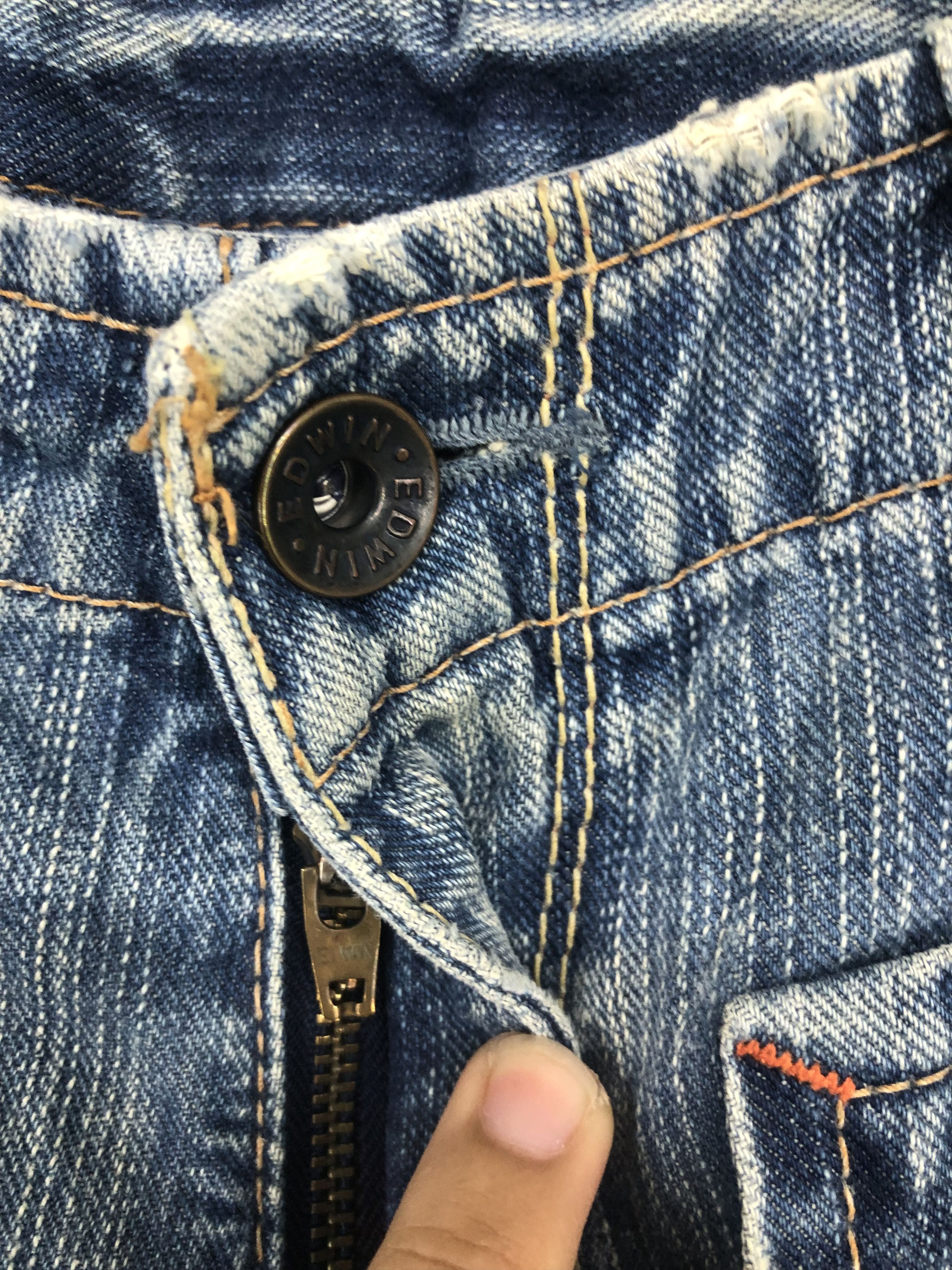 Japanese Brand Vintage Edwin Bush Flared Denim Jeans Faded blue Size US 32 / EU 48 - 5 Thumbnail