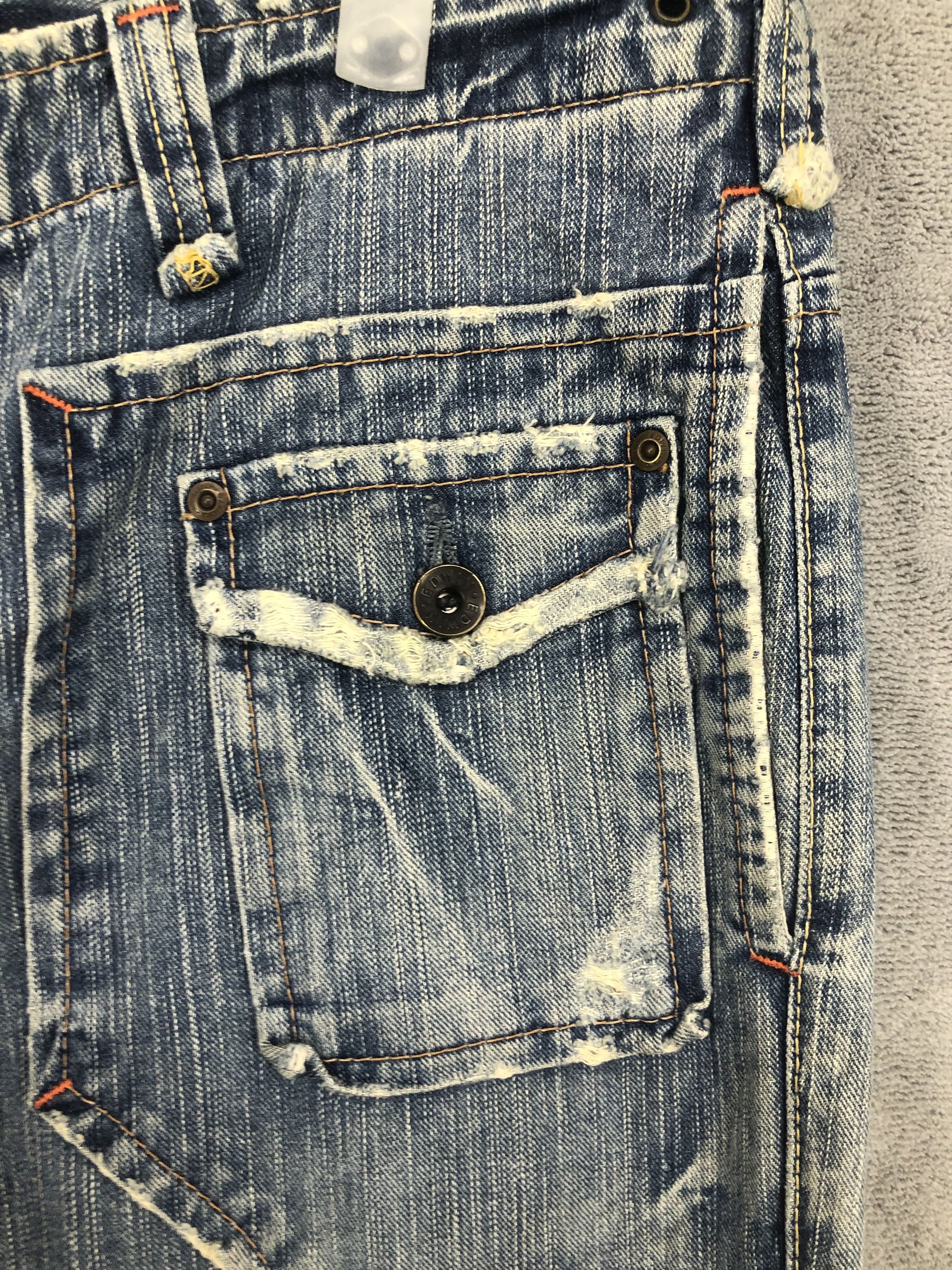 Japanese Brand Vintage Edwin Bush Flared Denim Jeans Faded blue Size US 32 / EU 48 - 6 Thumbnail