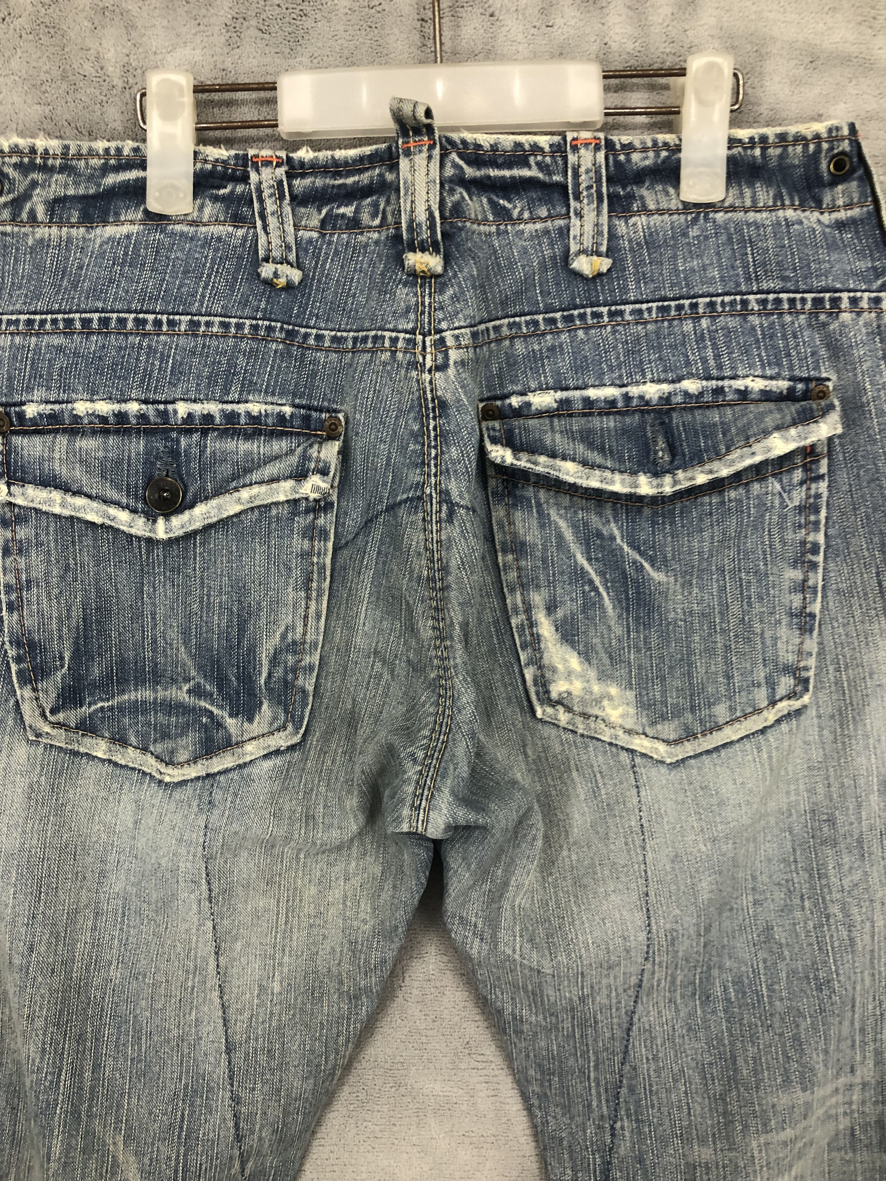 Japanese Brand Vintage Edwin Bush Flared Denim Jeans Faded blue Size US 32 / EU 48 - 7 Thumbnail