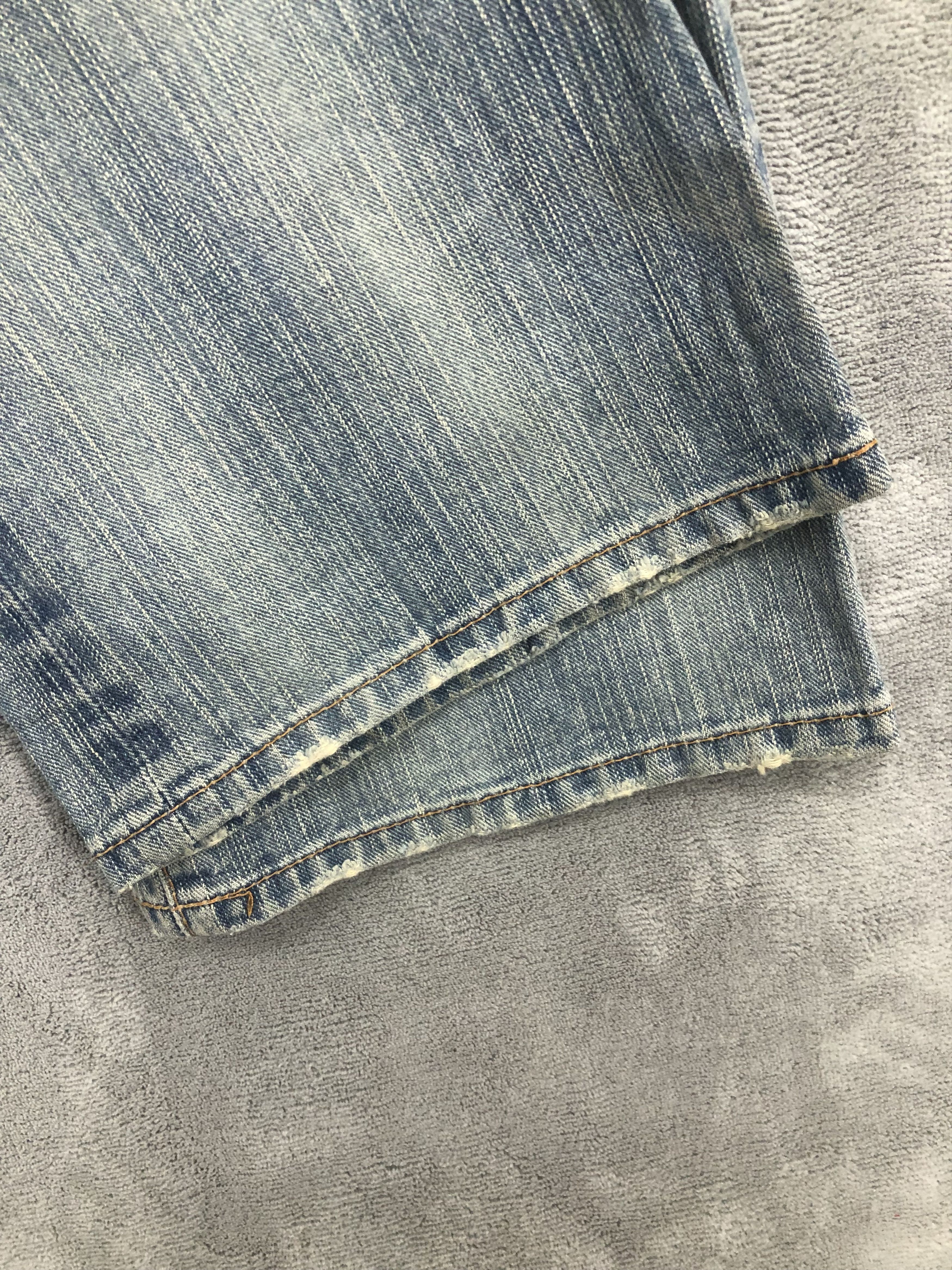 Japanese Brand Vintage Edwin Bush Flared Denim Jeans Faded blue Size US 32 / EU 48 - 9 Thumbnail