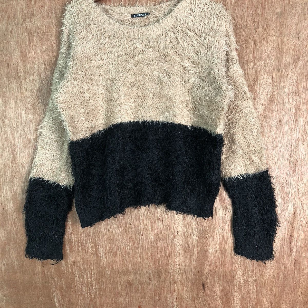 Hypebeast × Japanese Brand Elvence japan 2 tone Shag Shaggy Fur Mohair Knitwear #6490 Size L / US 10 / IT 46 - 3 Thumbnail