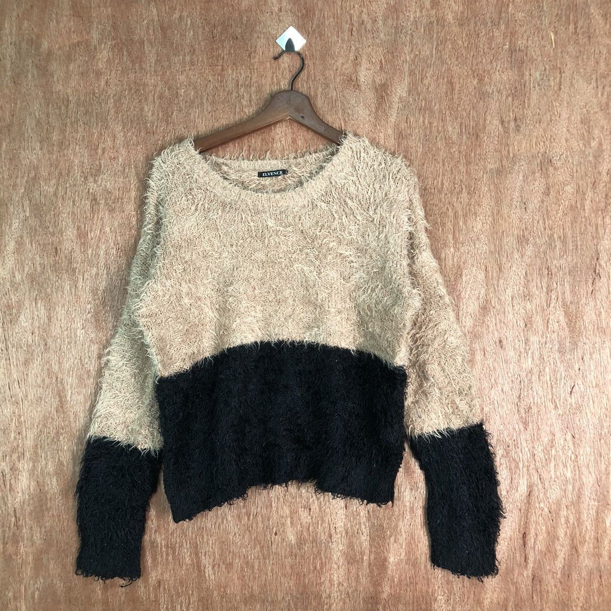 Hypebeast × Japanese Brand Elvence japan 2 tone Shag Shaggy Fur Mohair Knitwear #6490 Size L / US 10 / IT 46 - 1 Thumbnail