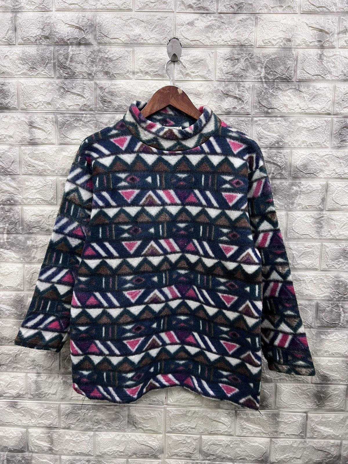 image of Vintage Lucupe Printed Fleece Sweater, Men's (Size Medium)
