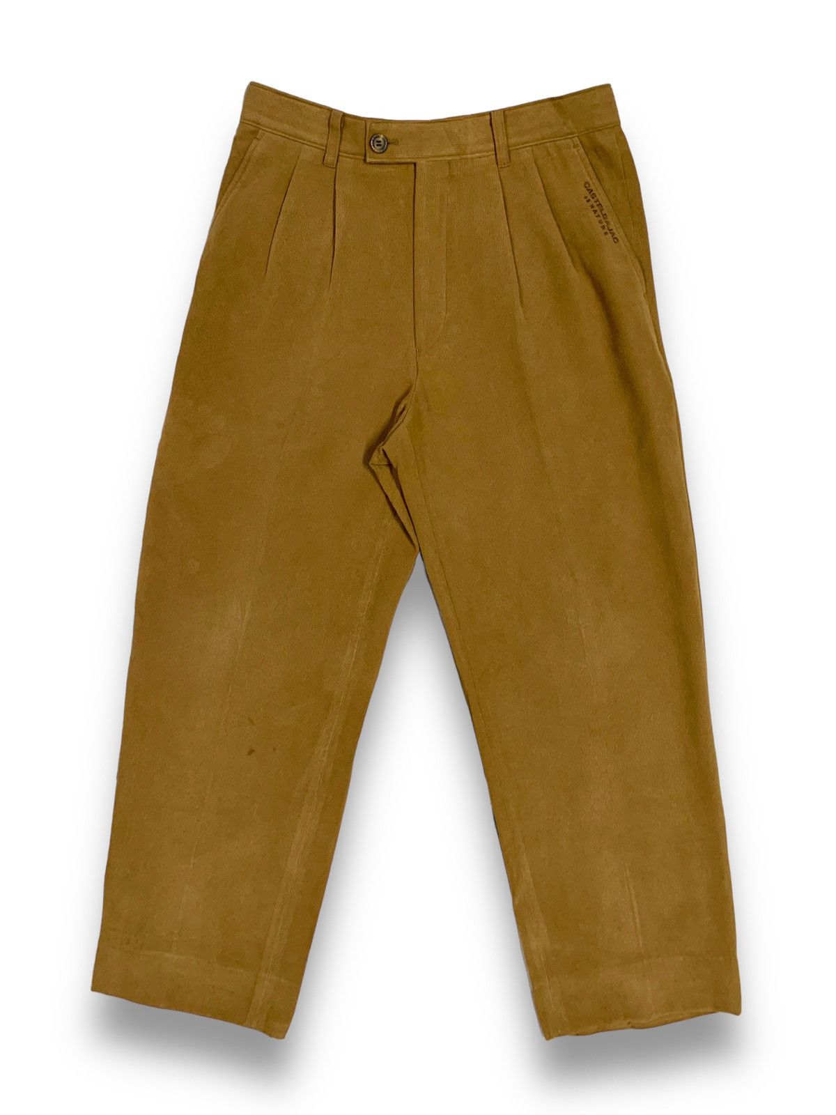 Jean Charles De Castelbajac Vintage Castelbajac +2 Nature Corduroy Baggy Pleated Pants Size US 30 / EU 46 - 1 Thumbnail