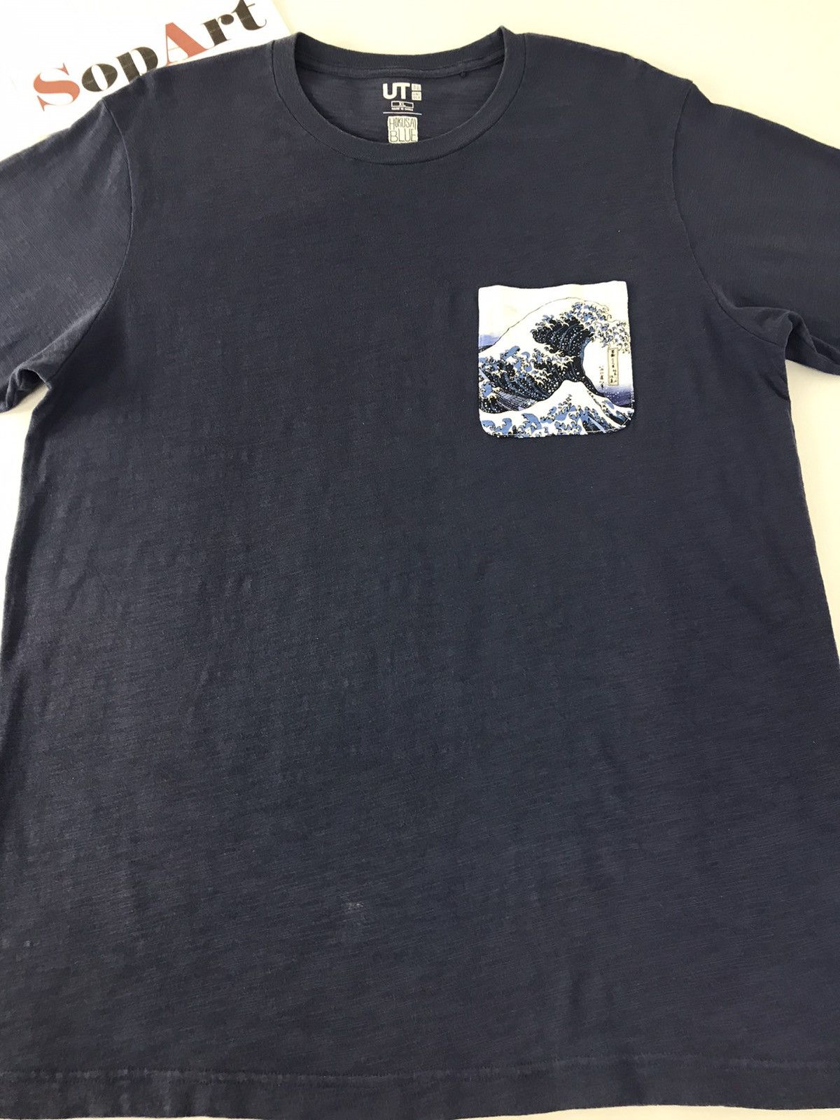 Japanese Brand Hokusai Blue Singgle Pocket Tee Size US L / EU 52-54 / 3 - 3 Thumbnail