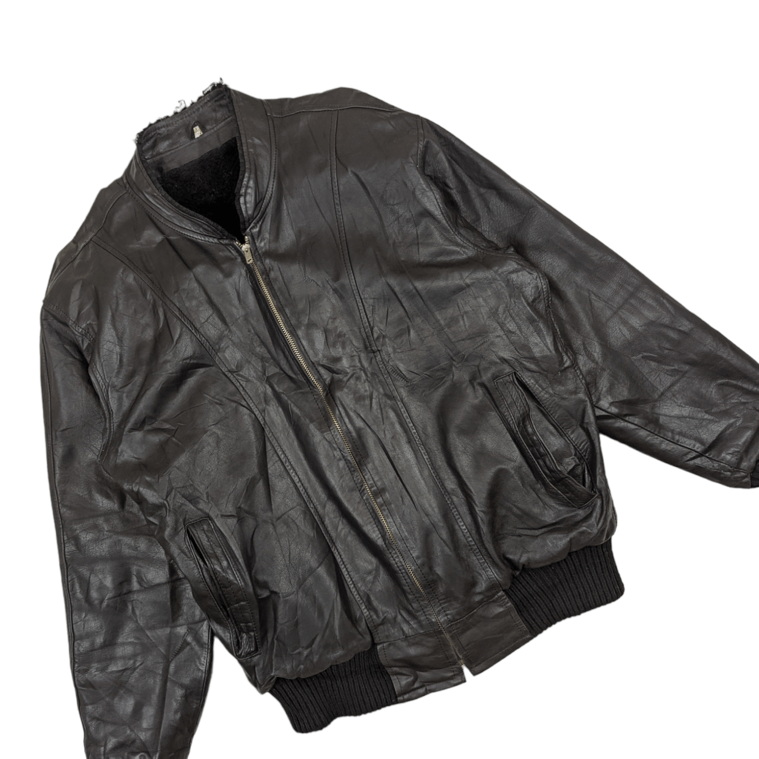 Japanese Brand Vintage 90's JAPAN Winter Cowhide Leather Jacket Size US M / EU 48-50 / 2 - 4 Thumbnail