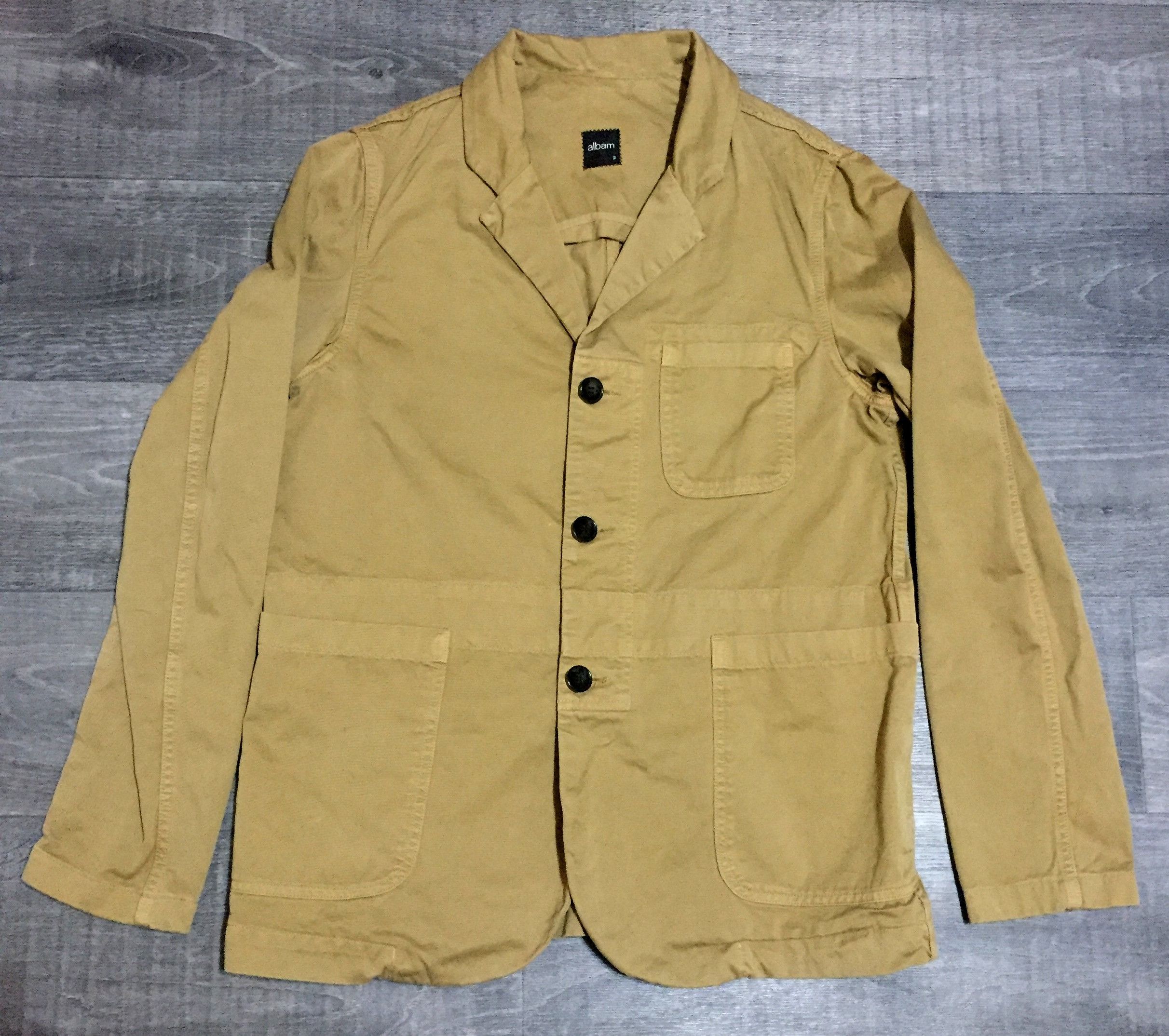 Albam Albam 3 Pocket Buttons Sand Cotton Jacket Blazer Size US M / EU 48-50 / 2 - 2 Thumbnail