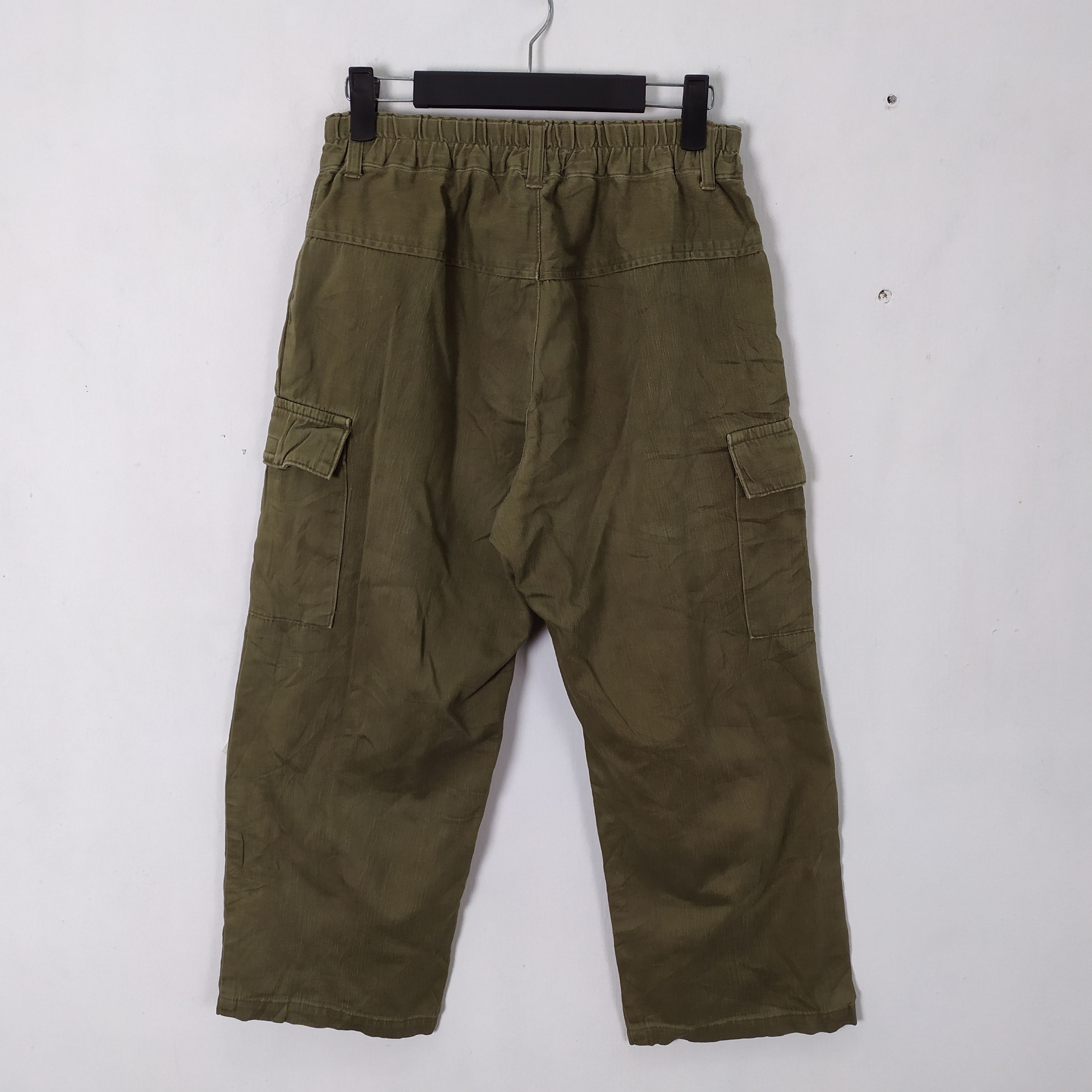 Japanese Brand × Vintage Drug store's Faded Cropped Cargo Pants Size US 26 / EU 42 - 4 Thumbnail