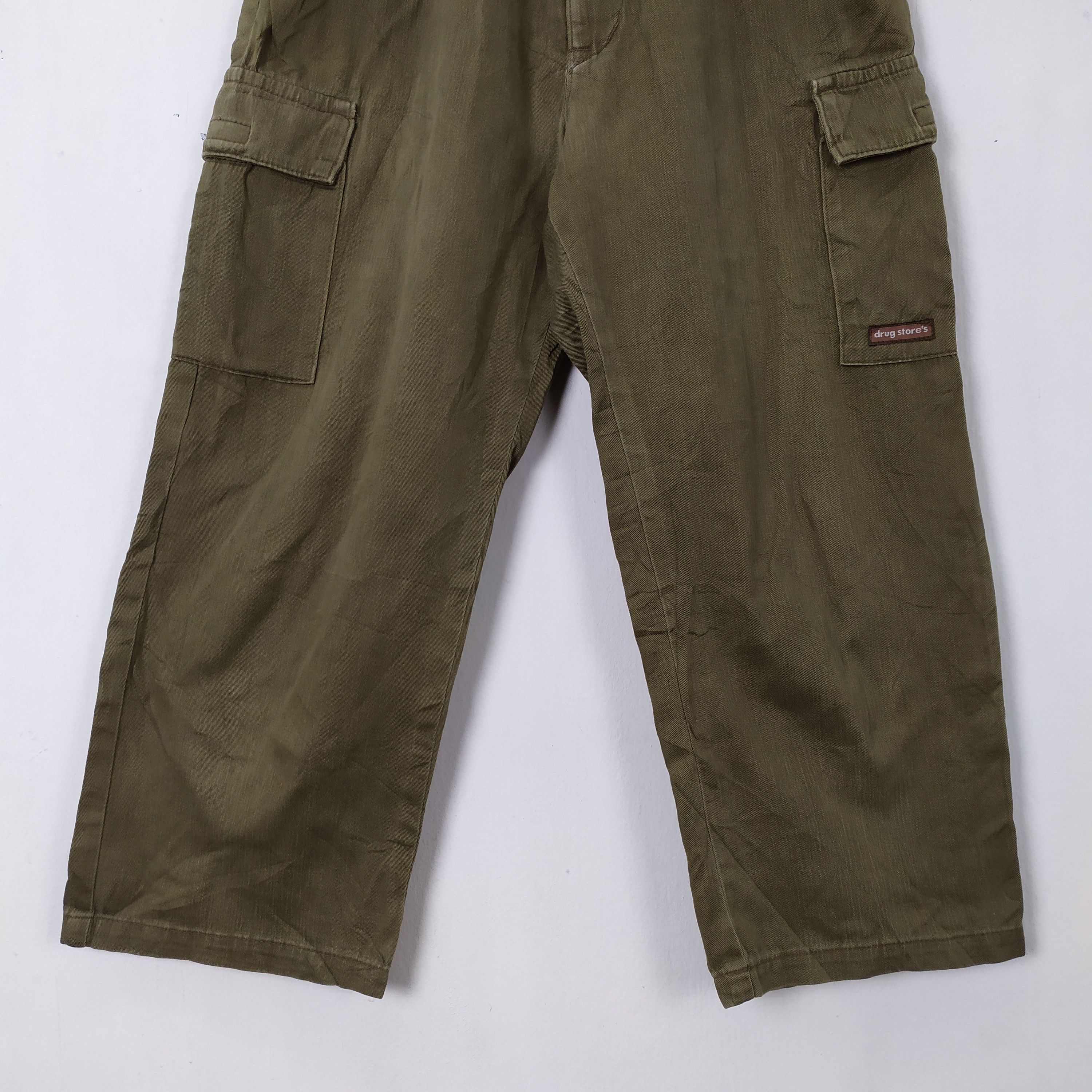 Japanese Brand × Vintage Drug store's Faded Cropped Cargo Pants Size US 26 / EU 42 - 6 Thumbnail