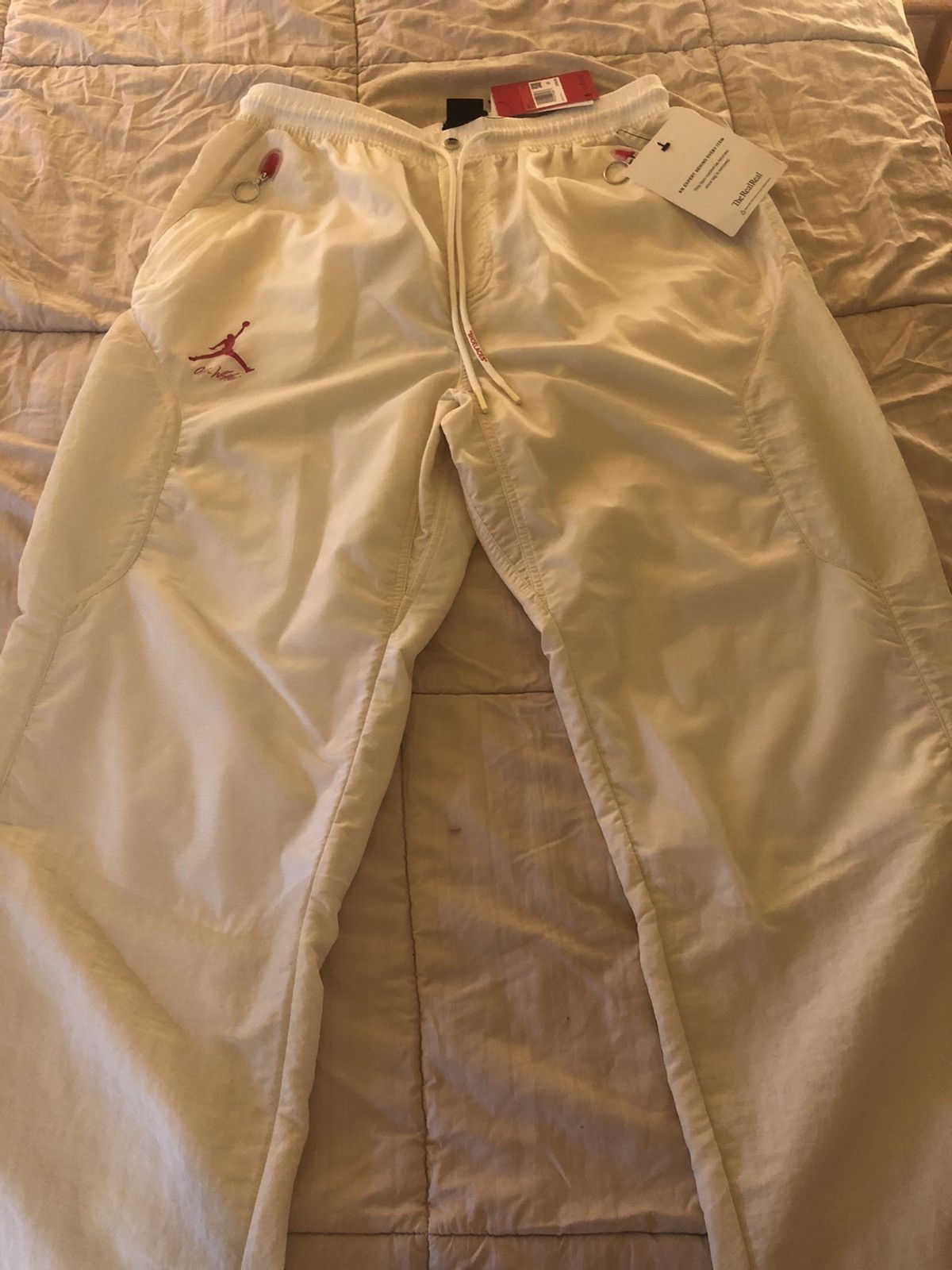 image of Off-White X Jordan Woven Pants Size Large in Beige, Men's