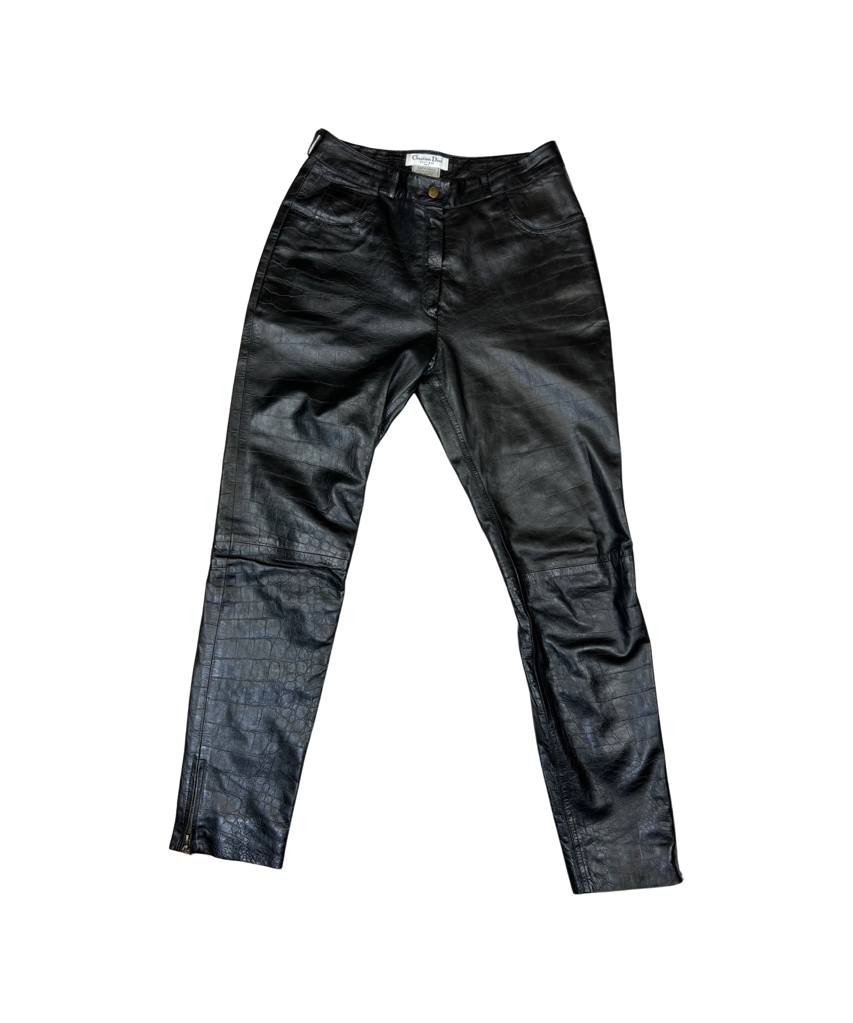 Dior Rare Christian Dior Leather Pants With Zippers CD | Grailed