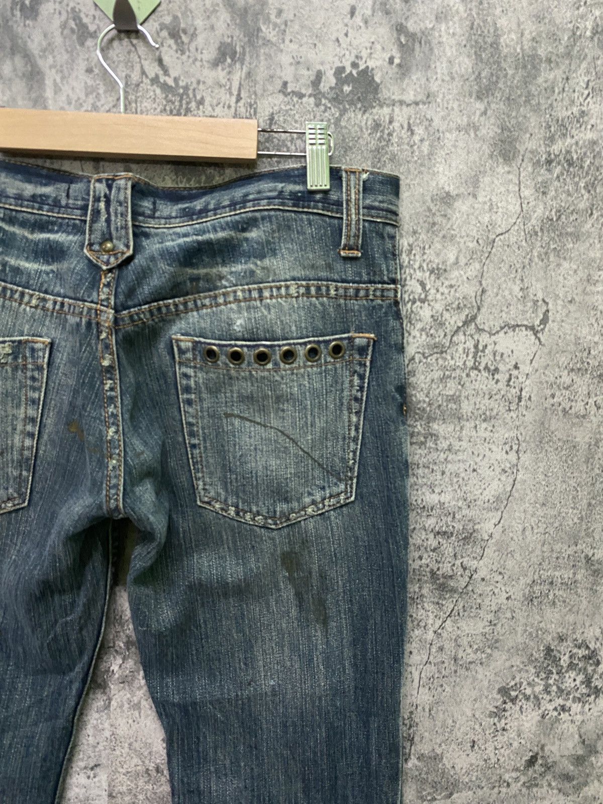 Japanese Brand × Vintage Vintage ROOT THREE Flared Paint Splashed Low Rise Denim Size US 30 / EU 46 - 15 Thumbnail