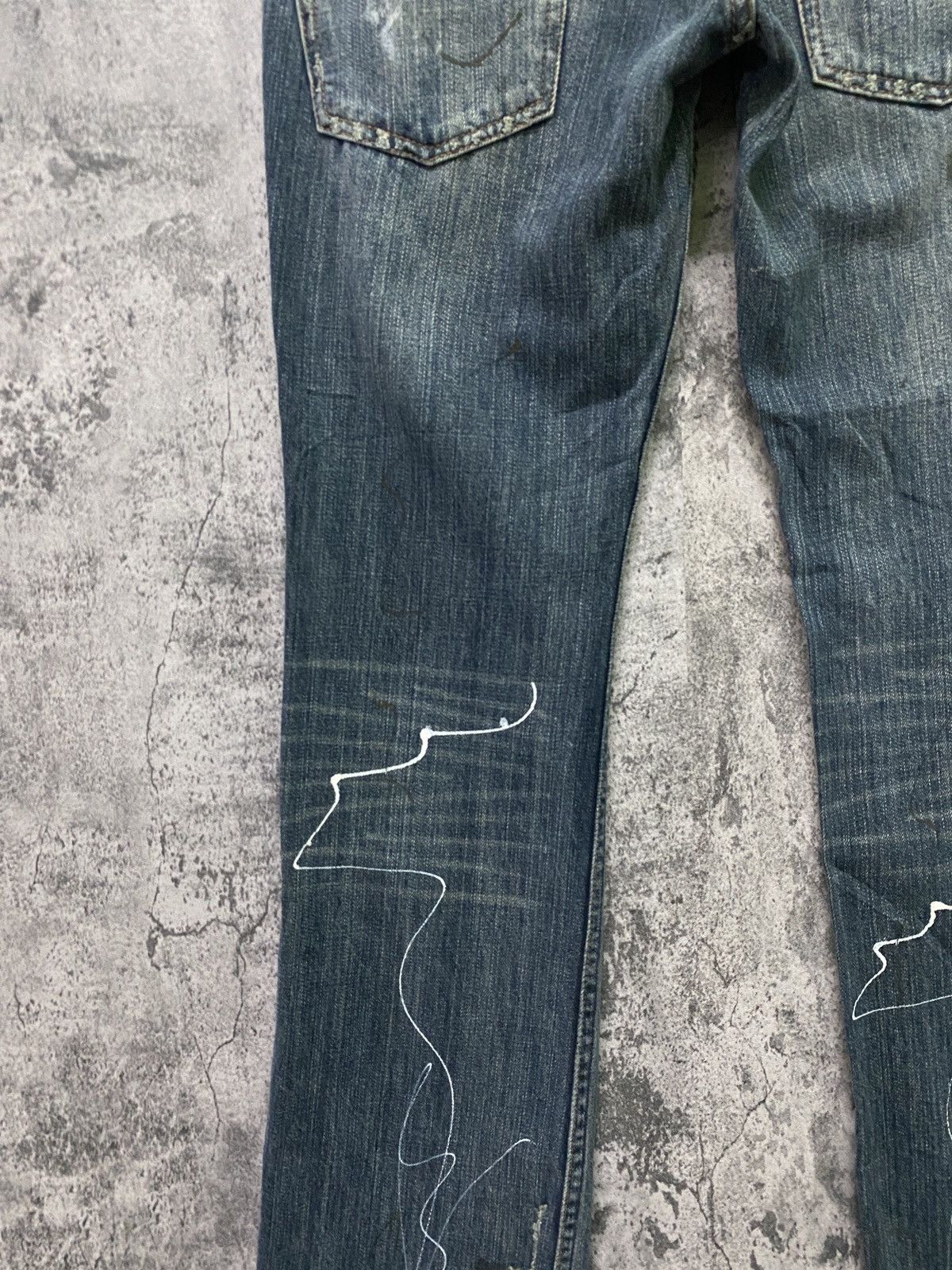 Japanese Brand × Vintage Vintage ROOT THREE Flared Paint Splashed Low Rise Denim Size US 30 / EU 46 - 18 Thumbnail
