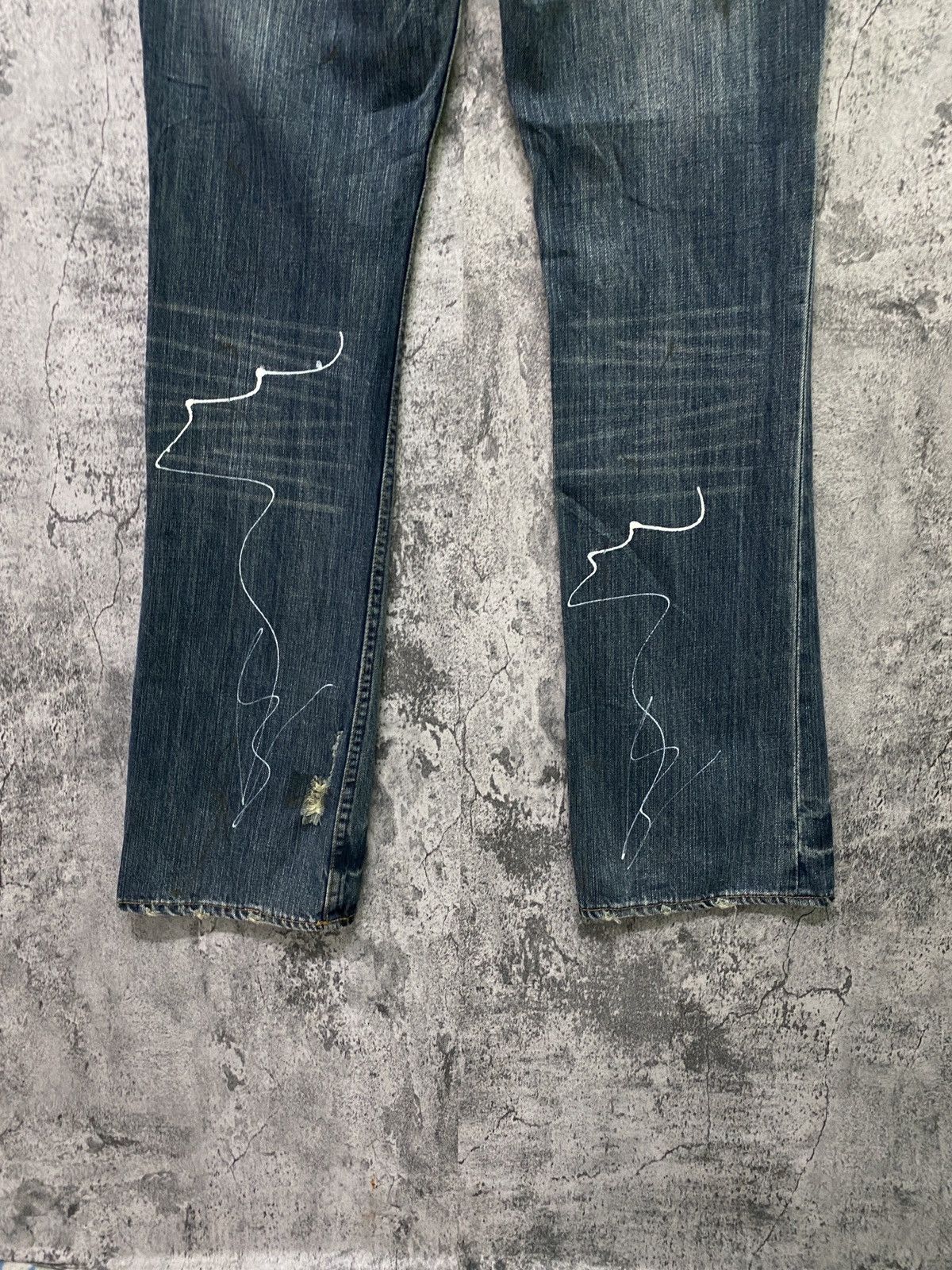 Japanese Brand × Vintage Vintage ROOT THREE Flared Paint Splashed Low Rise Denim Size US 30 / EU 46 - 20 Thumbnail