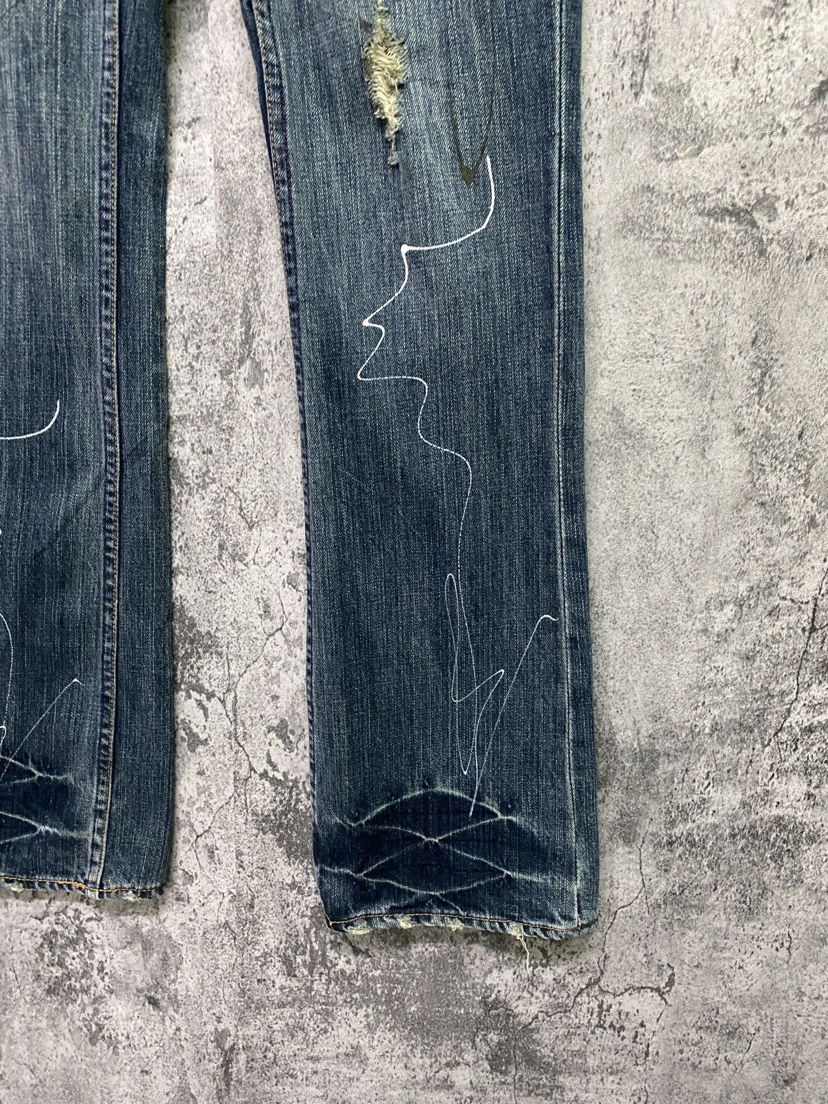 Japanese Brand × Vintage Vintage ROOT THREE Flared Paint Splashed Low Rise Denim Size US 30 / EU 46 - 7 Thumbnail