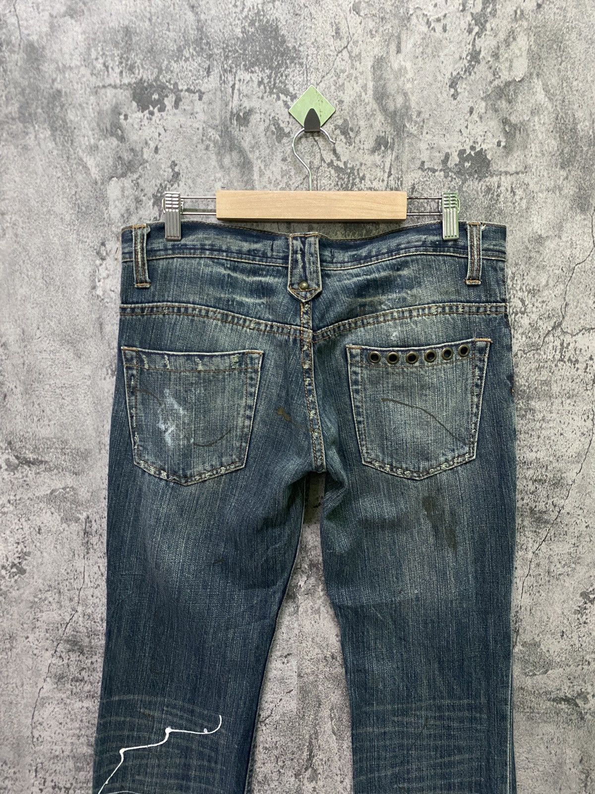 Japanese Brand × Vintage Vintage ROOT THREE Flared Paint Splashed Low Rise Denim Size US 30 / EU 46 - 13 Thumbnail