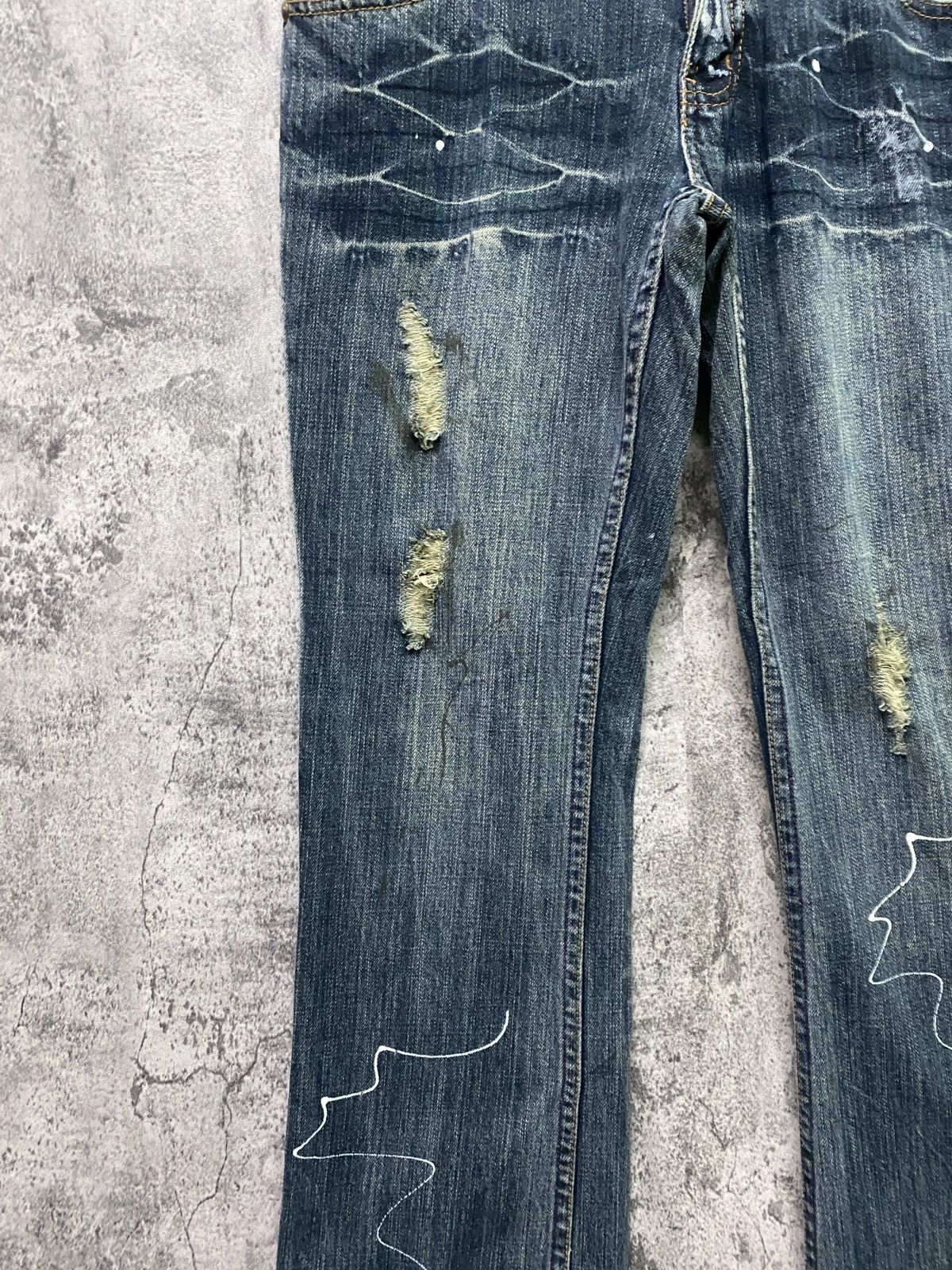 Japanese Brand × Vintage Vintage ROOT THREE Flared Paint Splashed Low Rise Denim Size US 30 / EU 46 - 8 Thumbnail