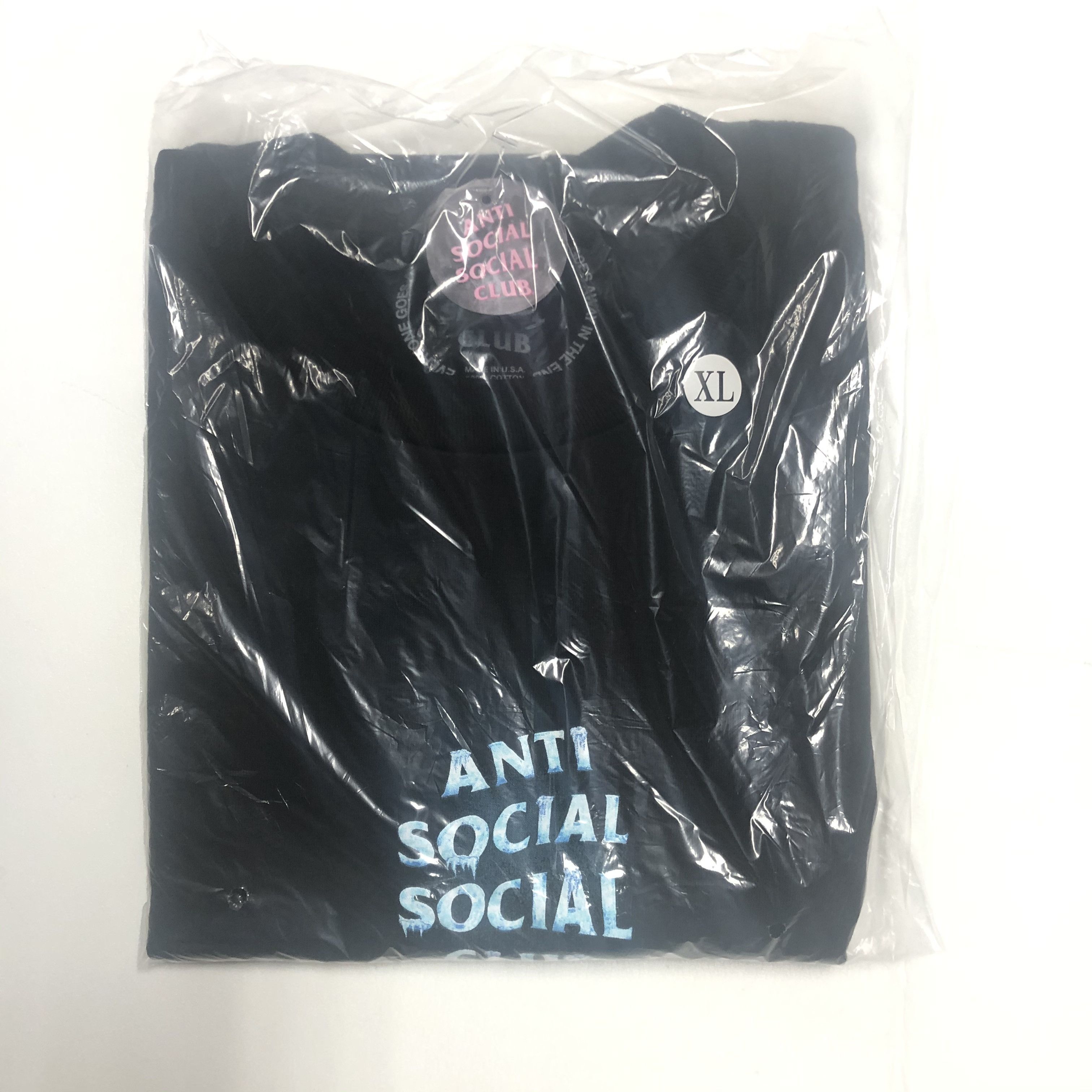Anti Social Social Club DS member exclusive Blue ASSC Cold Sweats Black Tee in hand Size US XL / EU 56 / 4 - 2 Thumbnail
