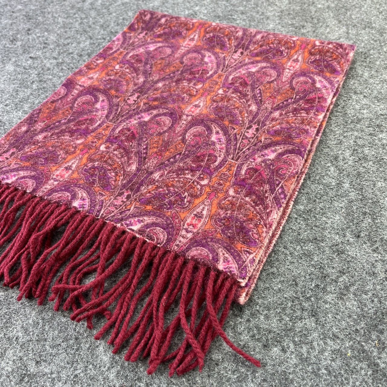 Borsalino Borsalino Paisley Design Scarf / Muffler / Neckwear T402 Size ONE SIZE - 5 Thumbnail