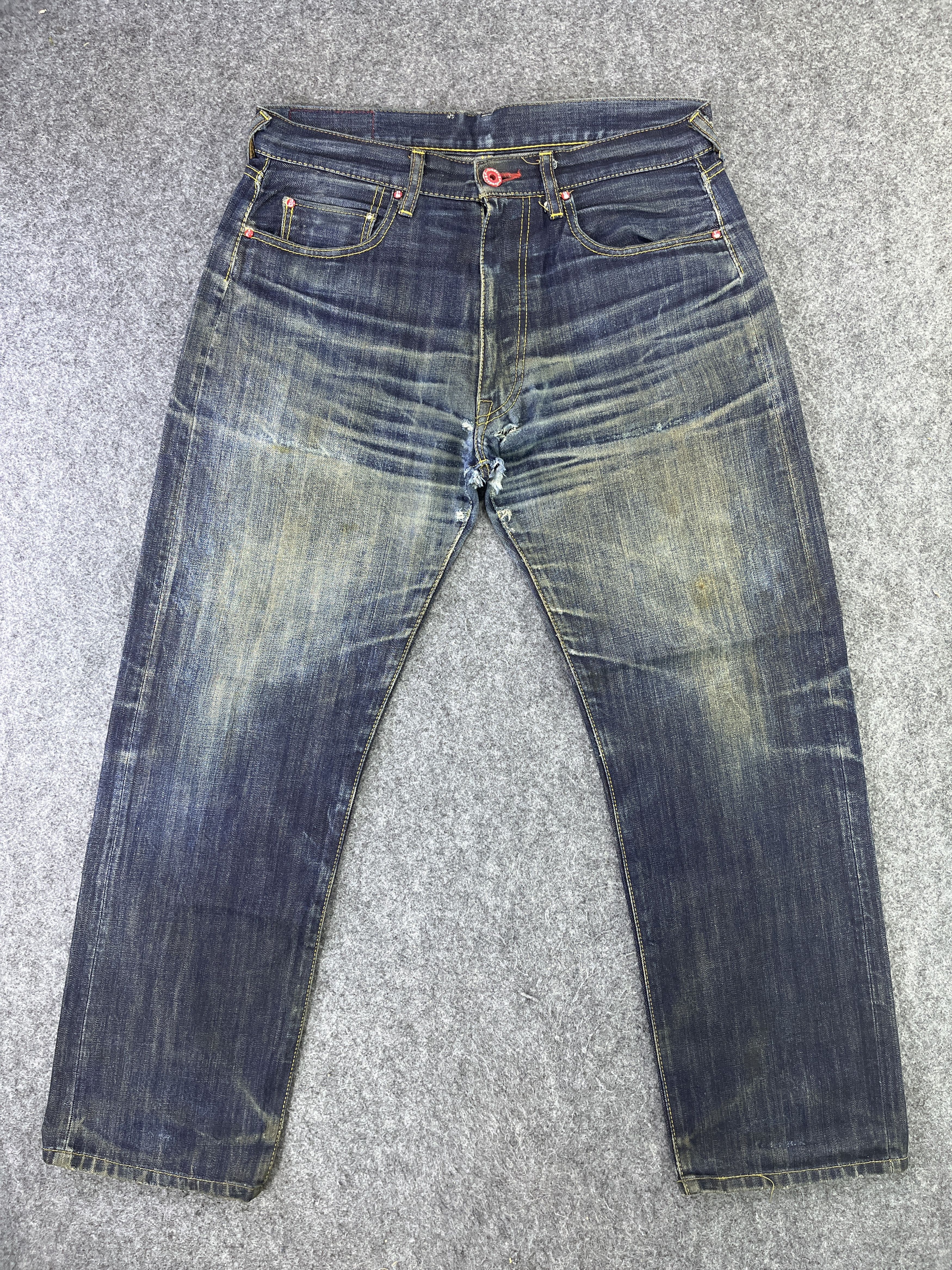 image of Designer Ripped Denim Cune Jeans - J844 in Blue, Men's (Size 34)