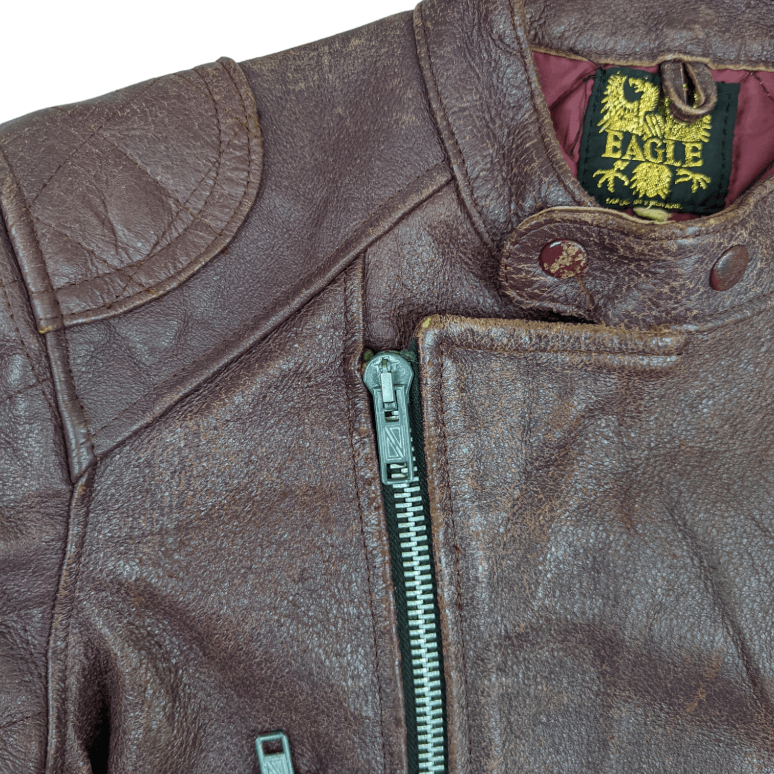 Genuine Leather Vintage 70's EAGLE Motorcycle Style Leather Jacket Size US M / EU 48-50 / 2 - 9 Thumbnail