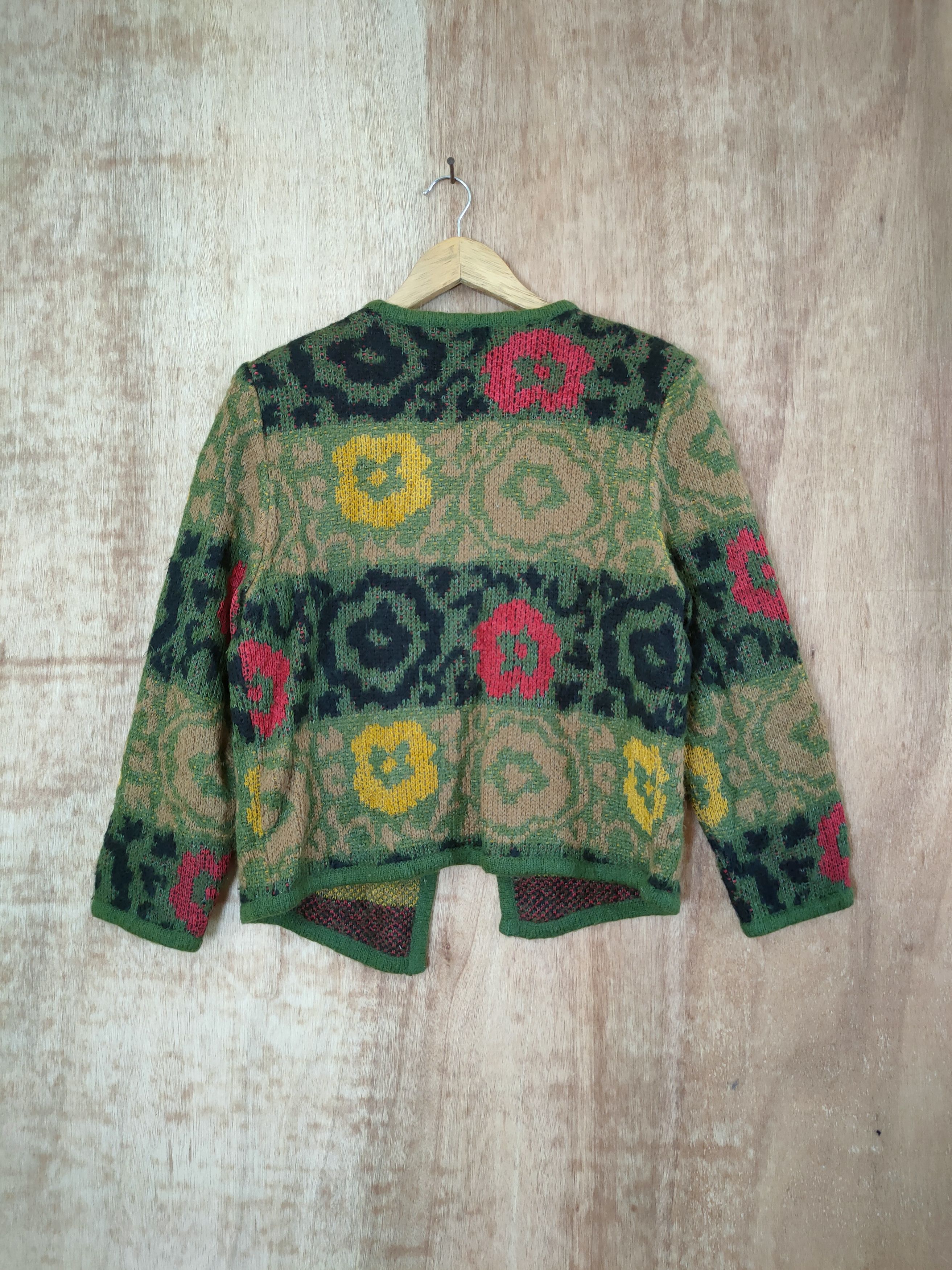 Vintage Les Sportique art flower japan cardigan knitwear #46-674 Size M / US 6-8 / IT 42-44 - 9 Thumbnail
