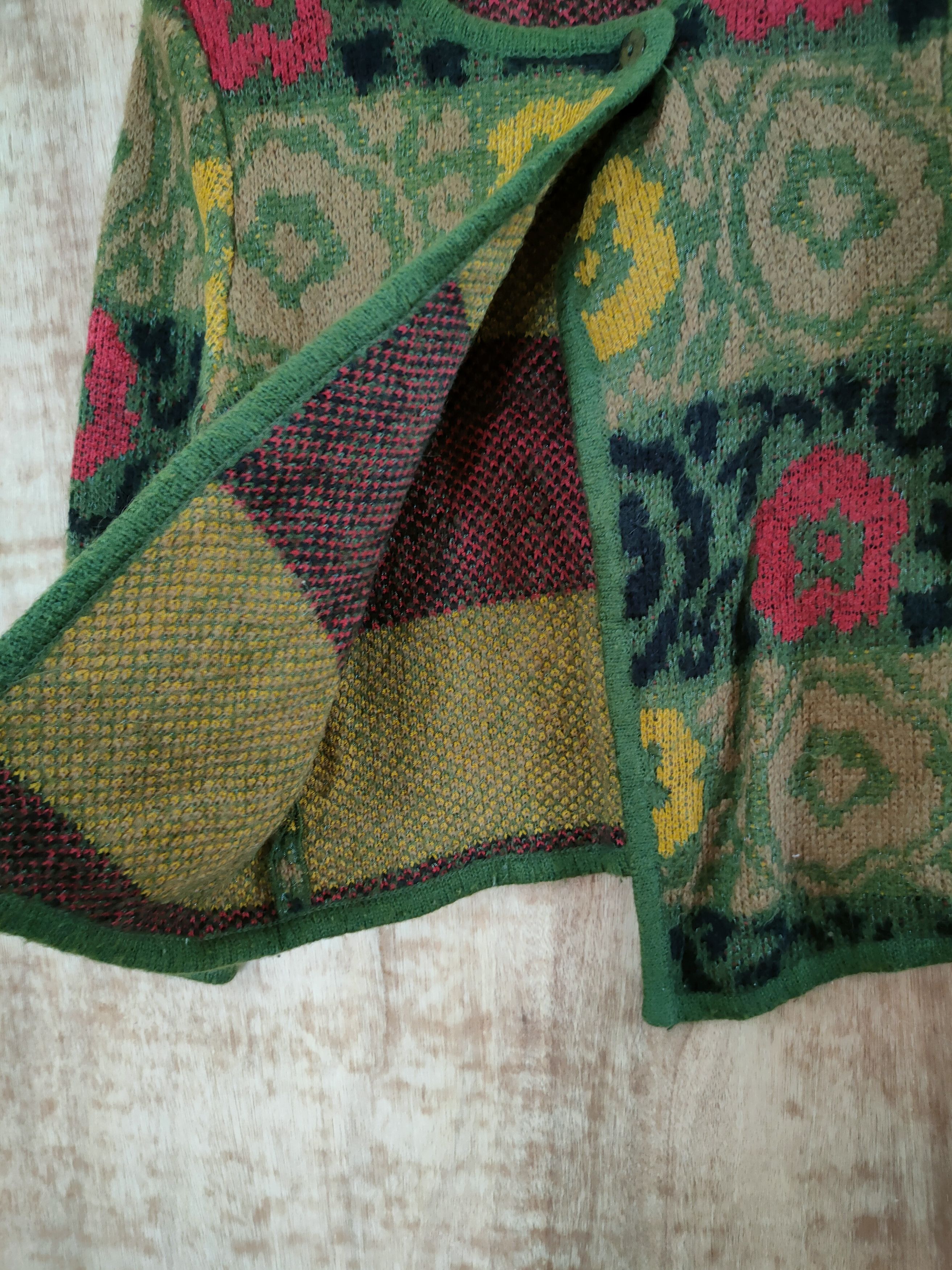 Vintage Les Sportique art flower japan cardigan knitwear #46-674 Size M / US 6-8 / IT 42-44 - 6 Thumbnail