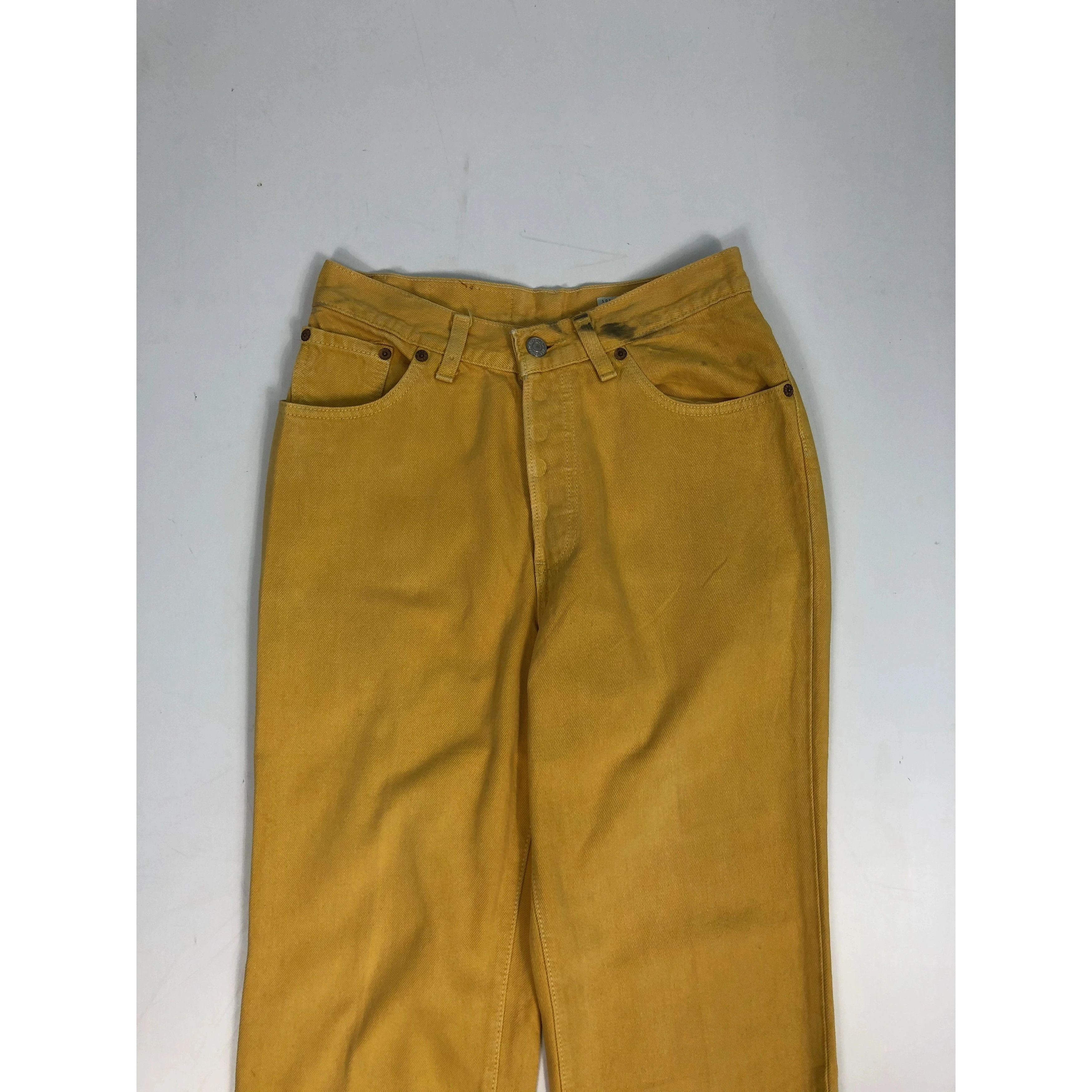 Levi's Vintage 90s Levis 501 Yellow Denim Pant DP0097 Size US 27 - 2 Thumbnail