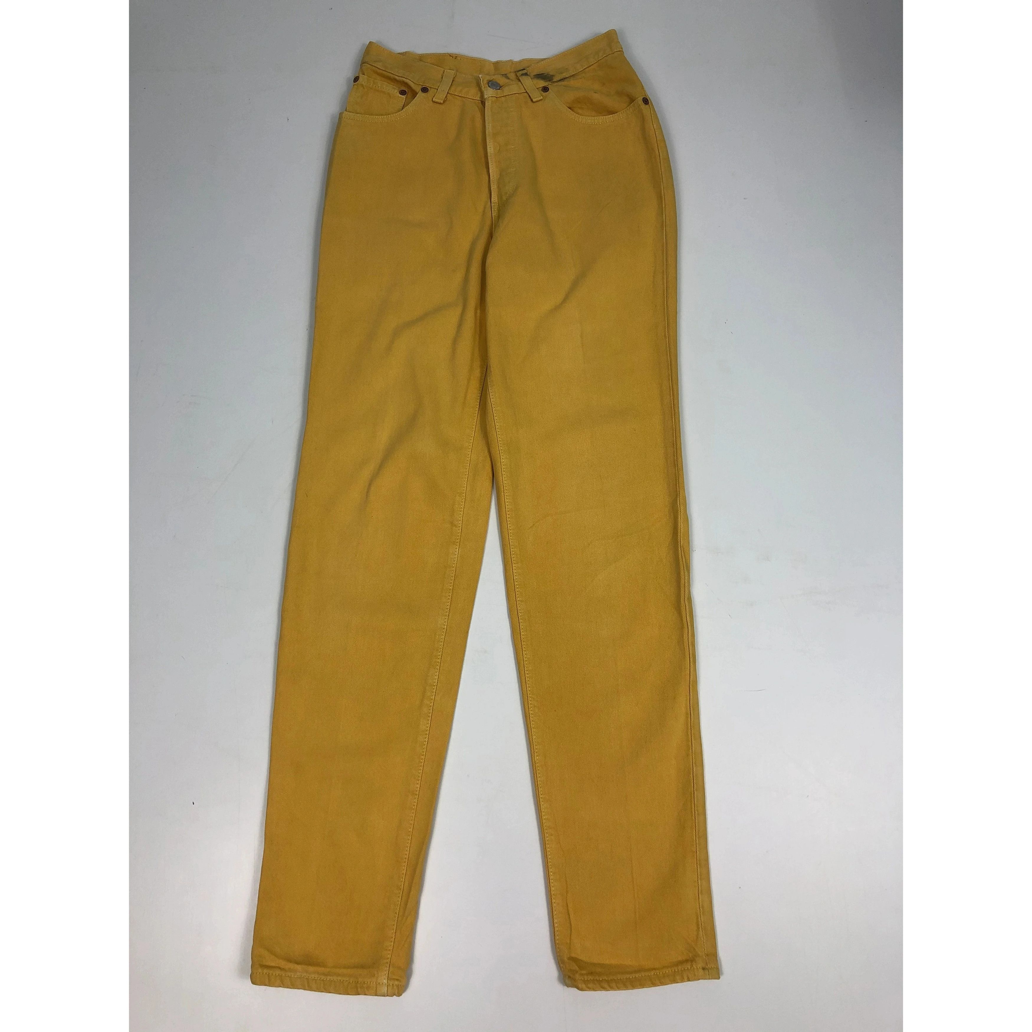 Levi's Vintage 90s Levis 501 Yellow Denim Pant DP0097 Size US 27 - 1 Thumbnail