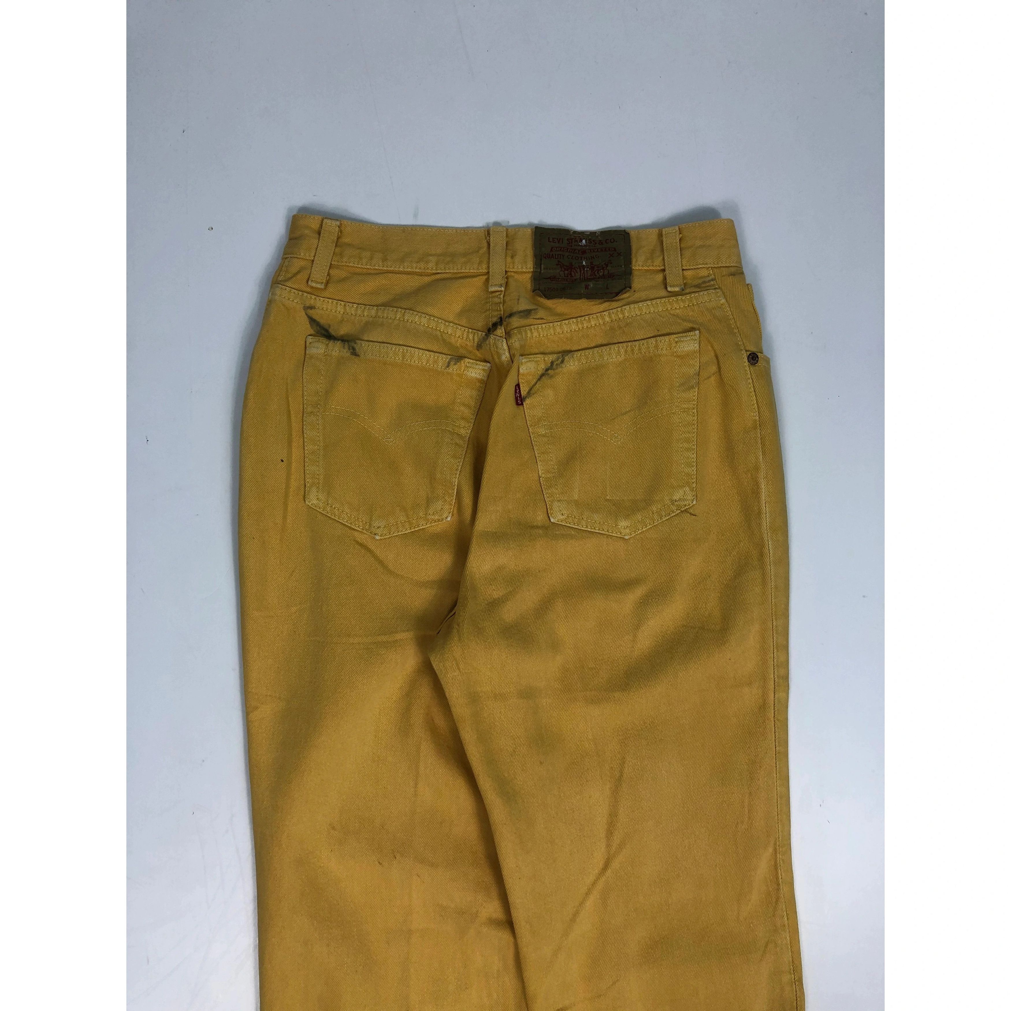 Levi's Vintage 90s Levis 501 Yellow Denim Pant DP0097 Size US 27 - 10 Thumbnail