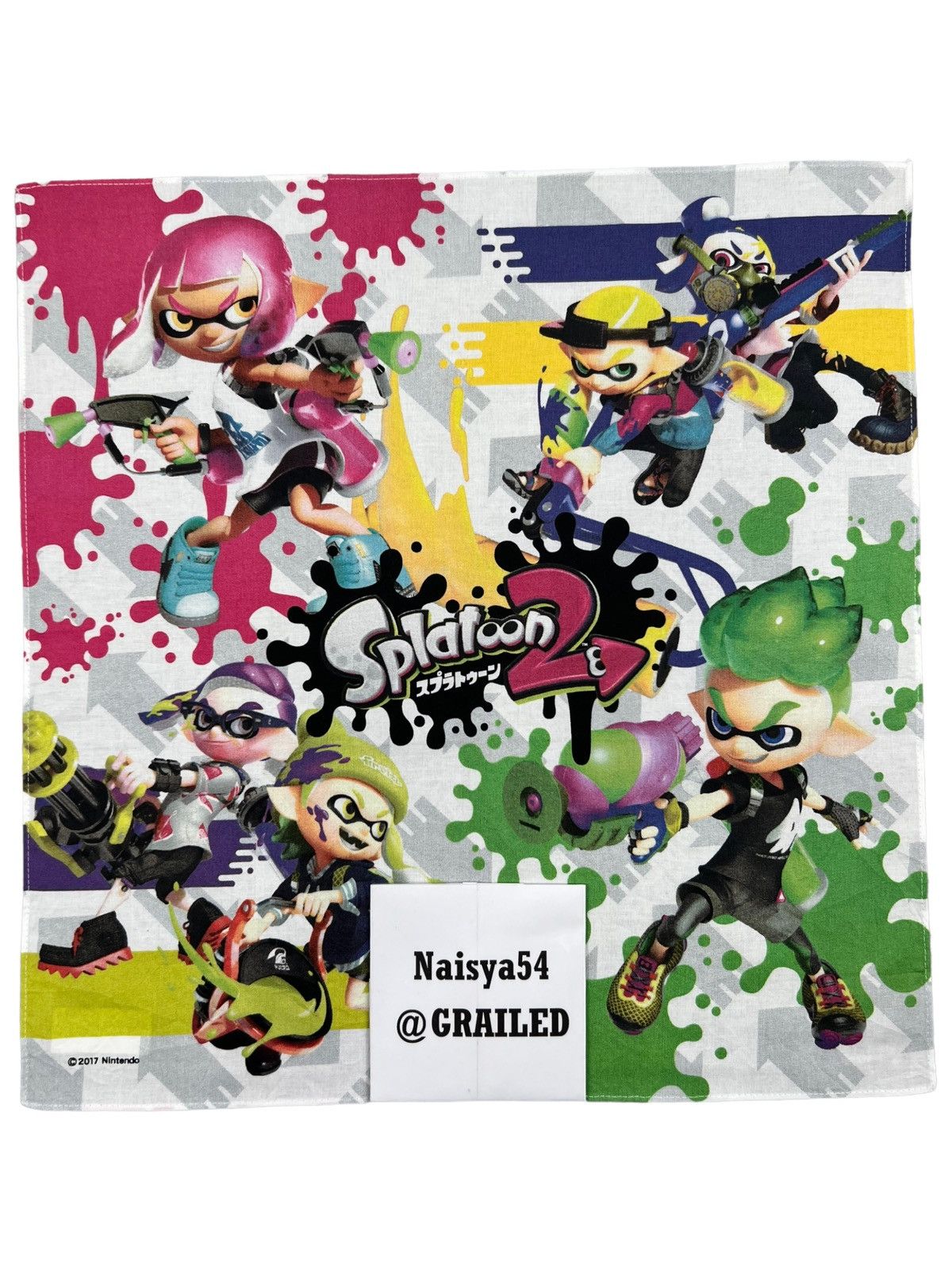 Japanese Brand Splatoon 2 Handkerchief Neckerchief Bandana Pocketsquare Size ONE SIZE - 5 Thumbnail